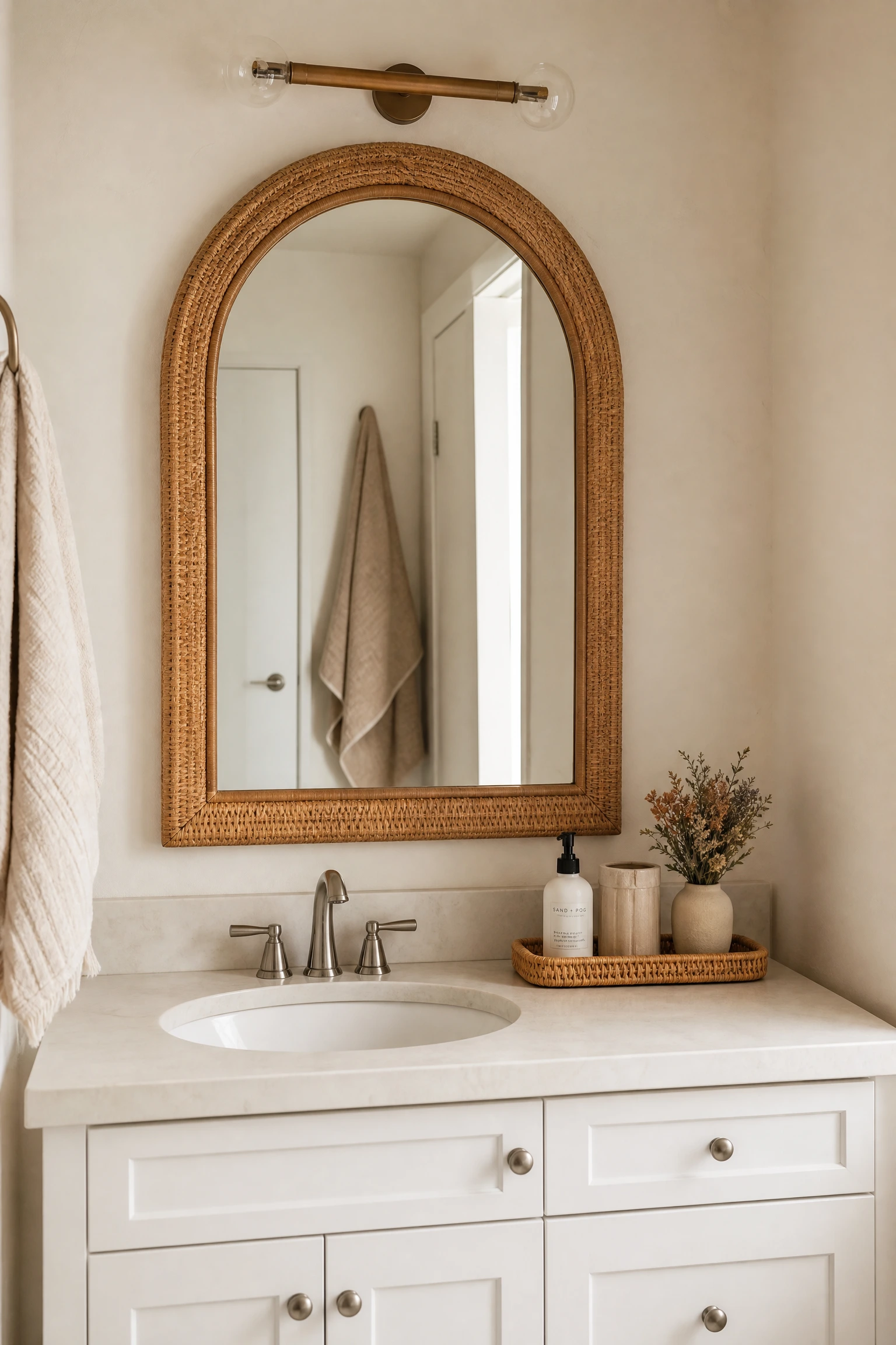 replace the vanity mirror in a bathroom