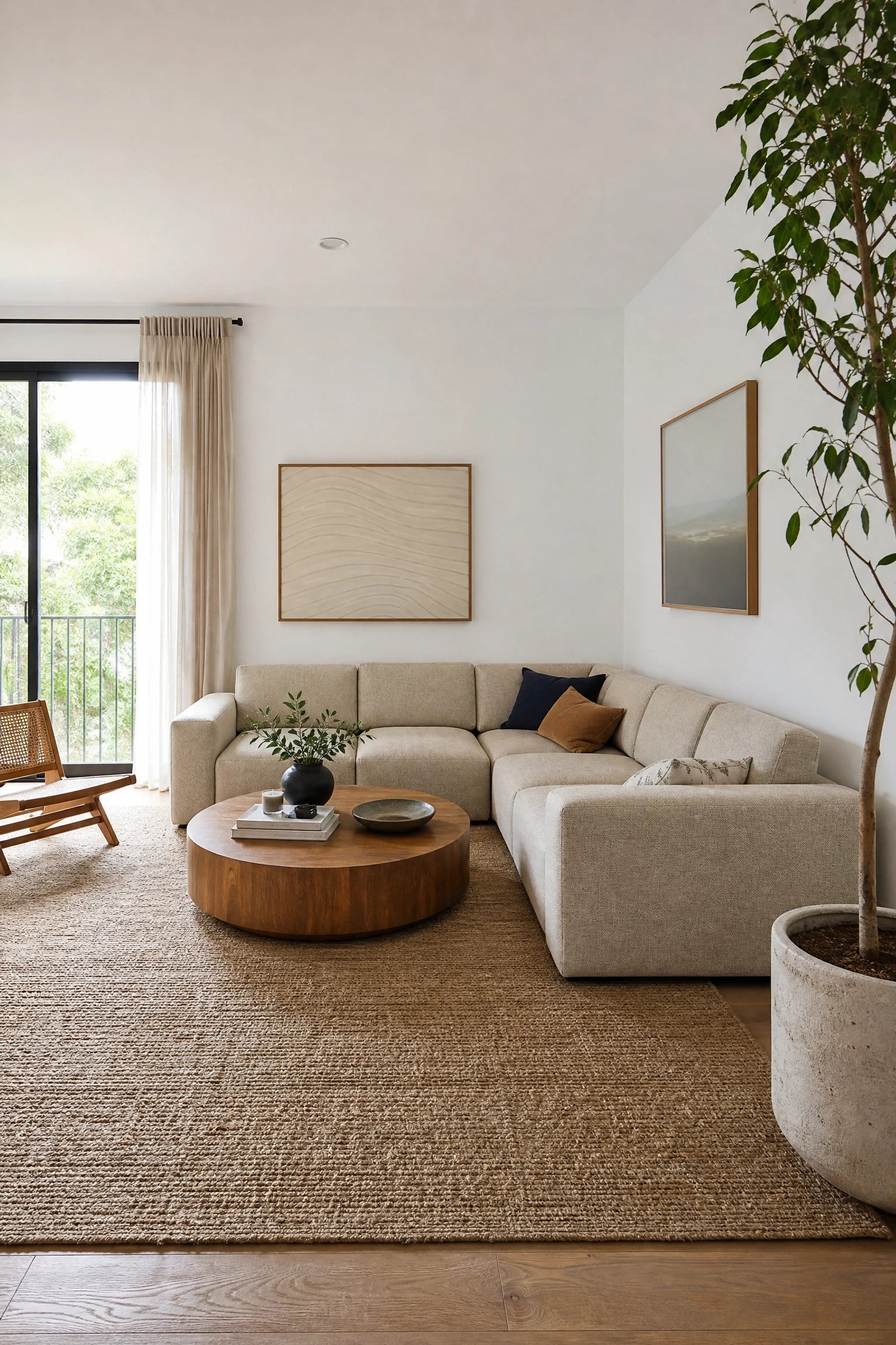 install a modular sectional in place of a sofa and loveseat in a living room