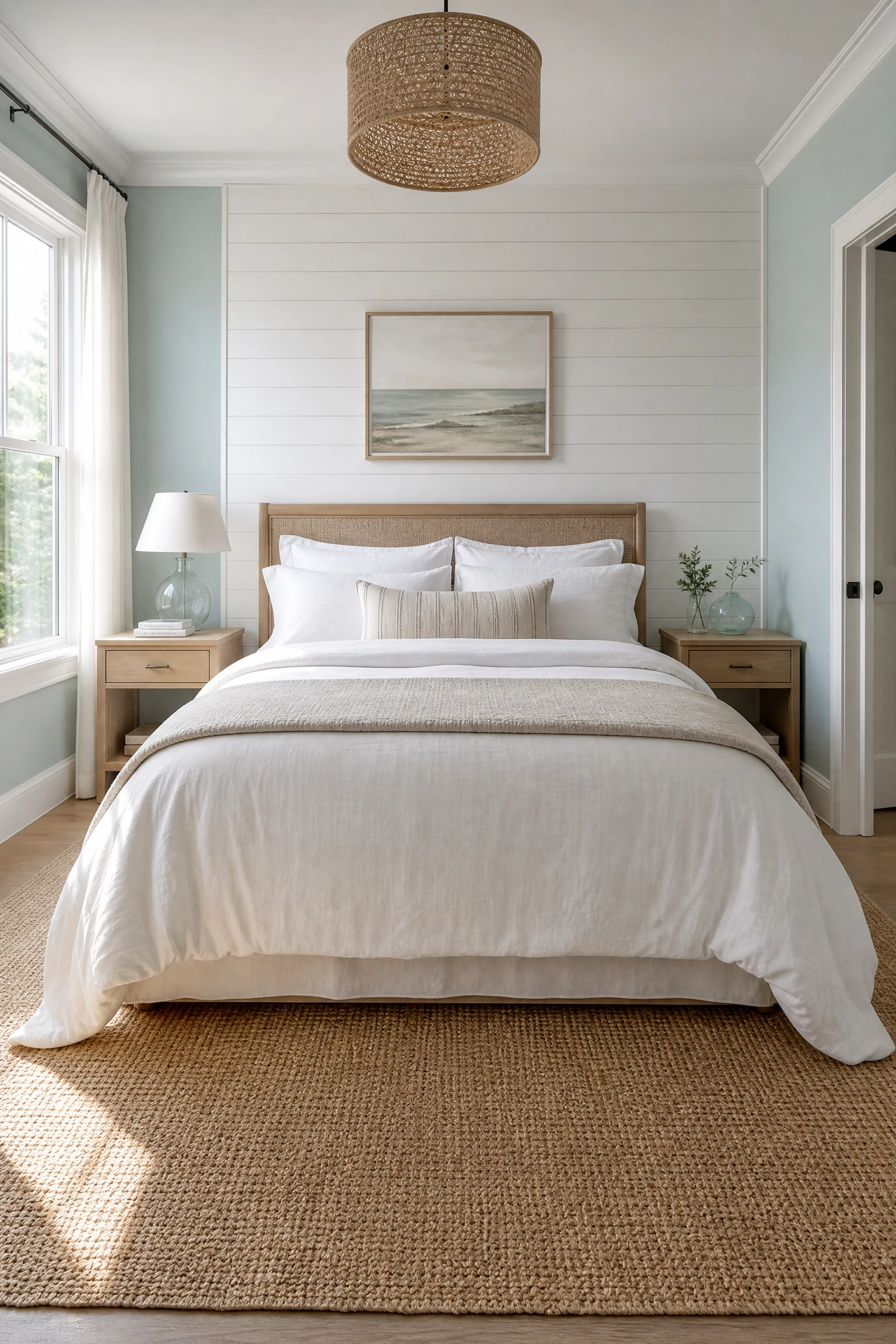 aqua in a coastal bedroom without the clichés