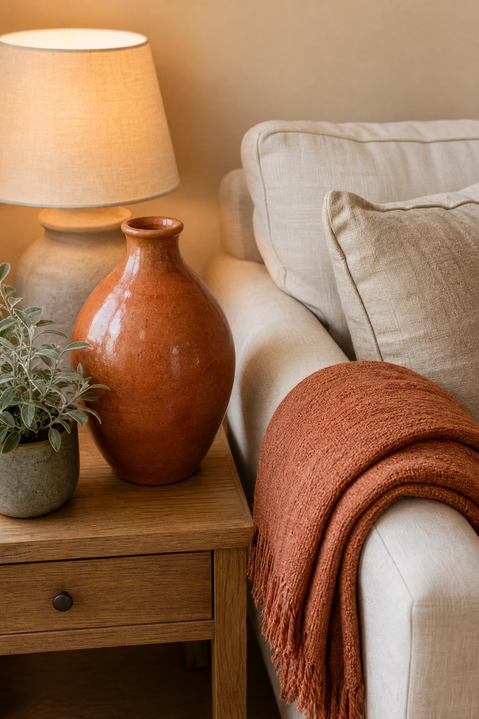 build around a terracotta base in a living room