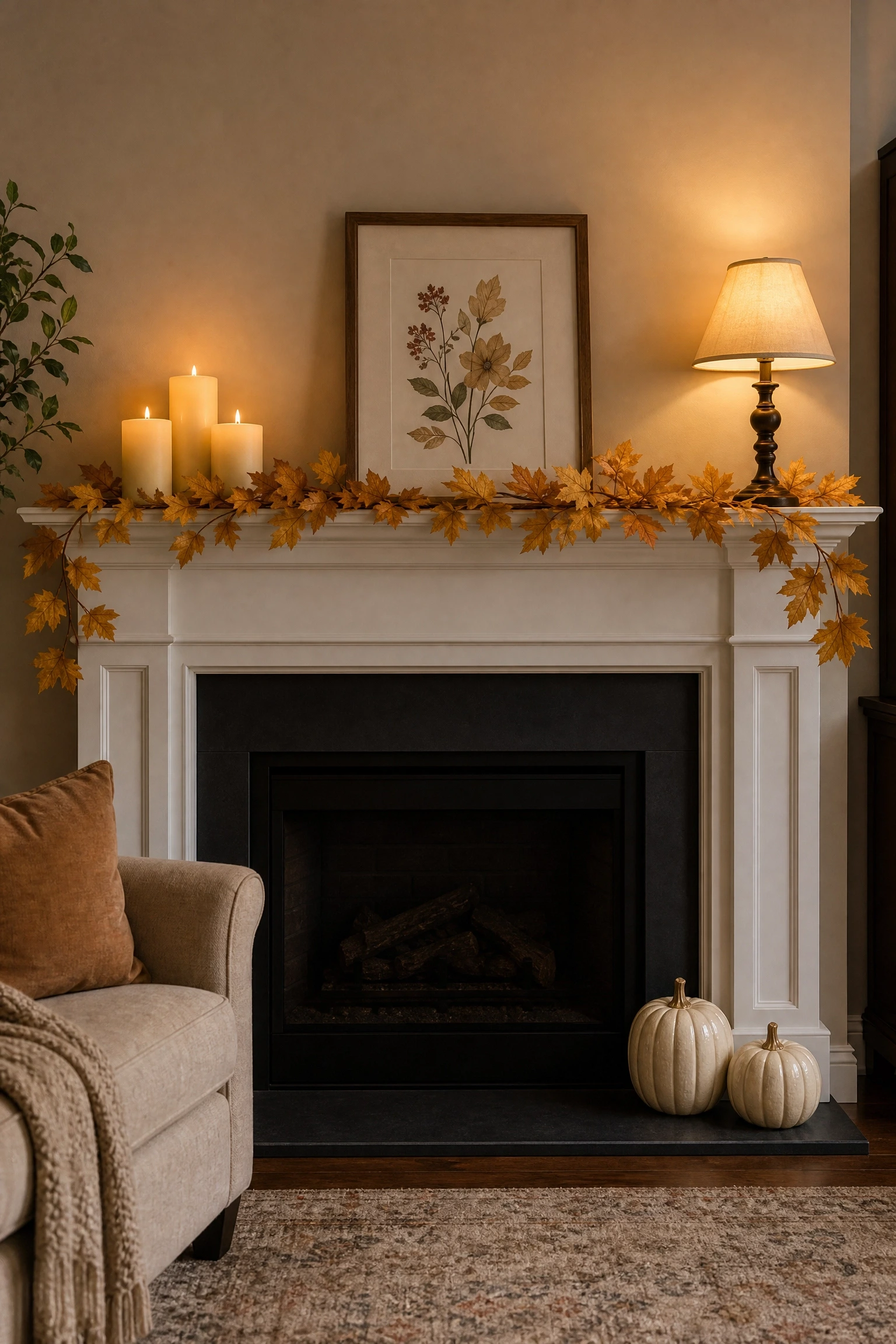 style your mantel with layers and height variation in a living room