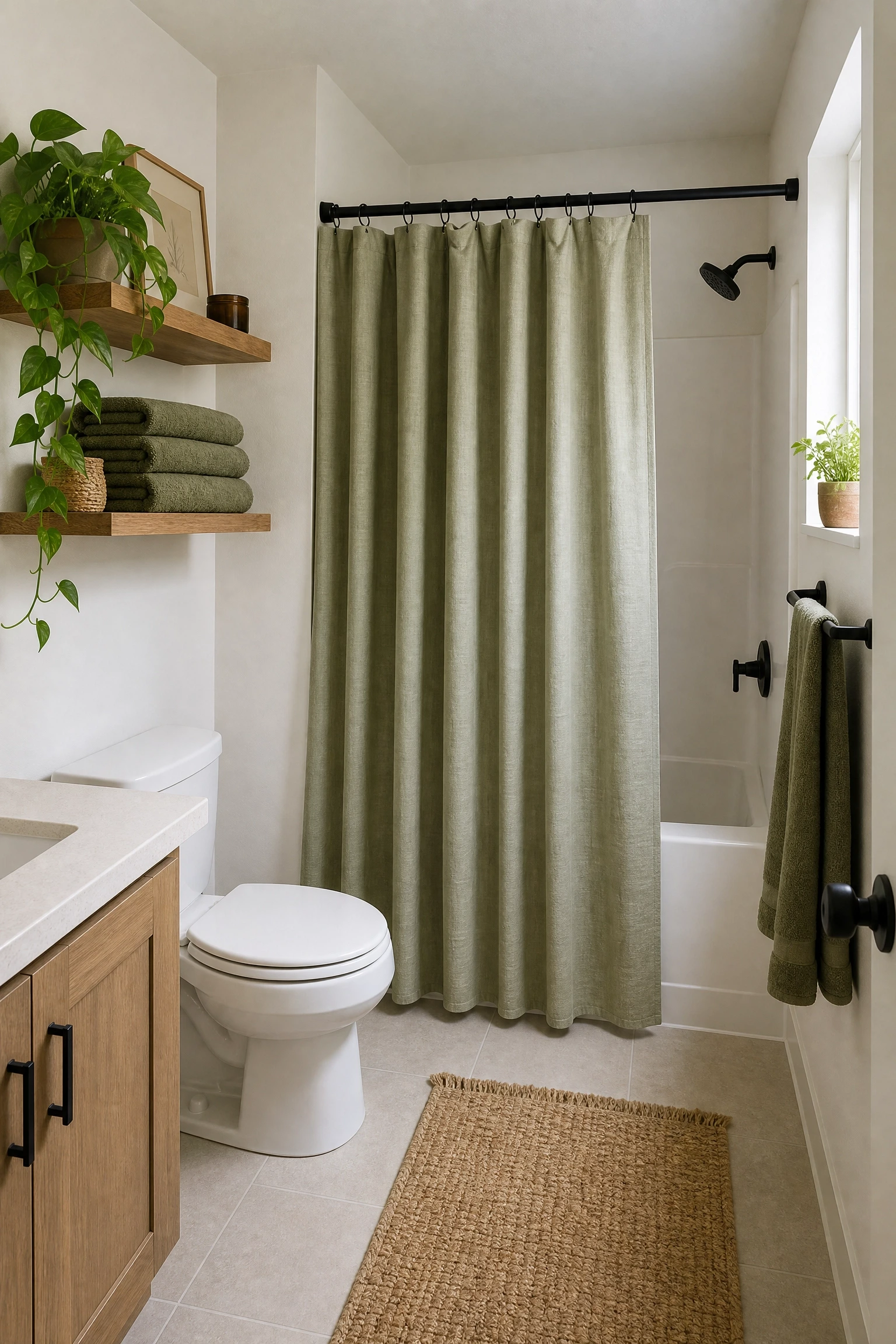 for the renter who cannot touch the walls in a bathroom