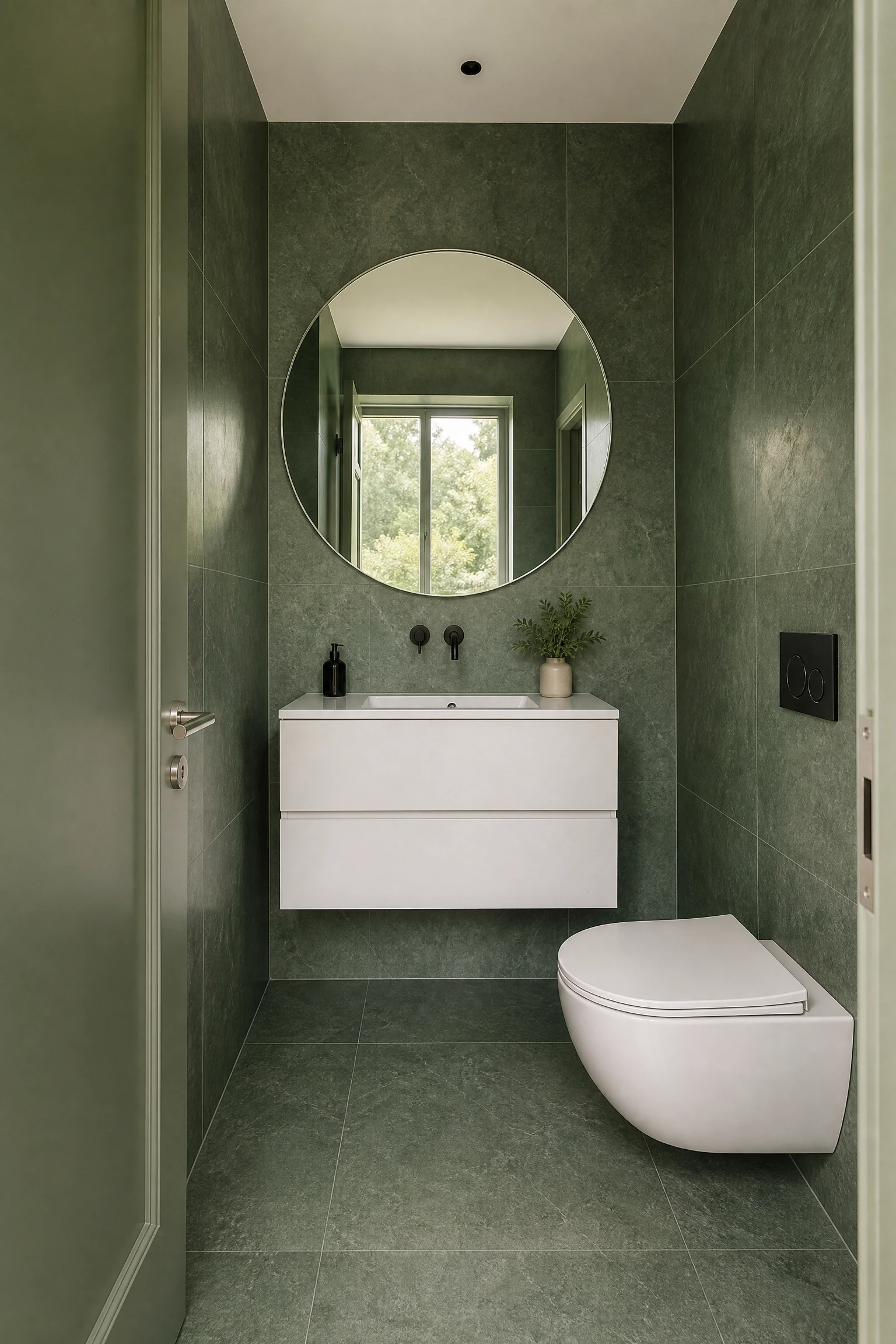 small bathroom, big green confidence