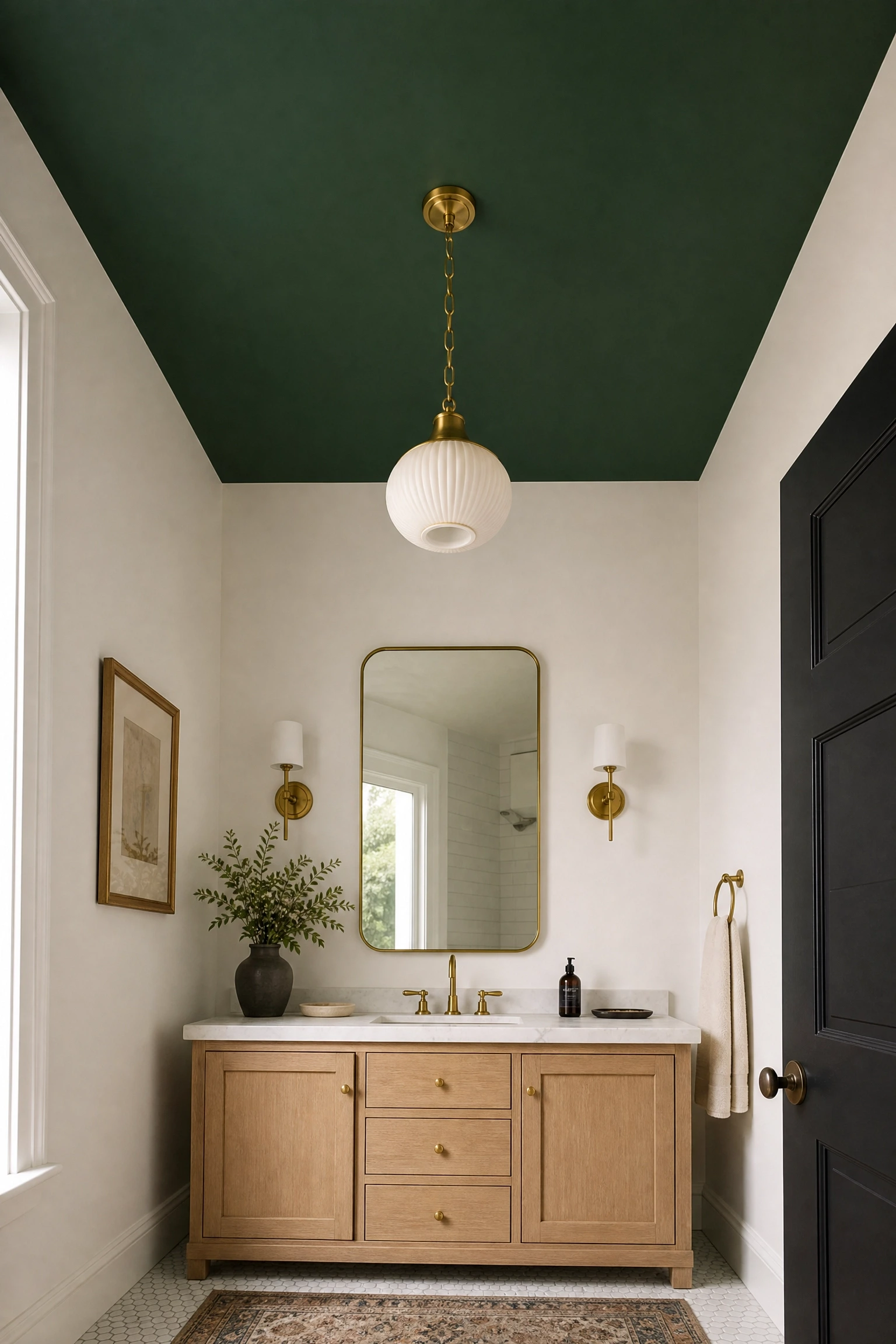 the statement ceiling nobody talks about in a bathroom