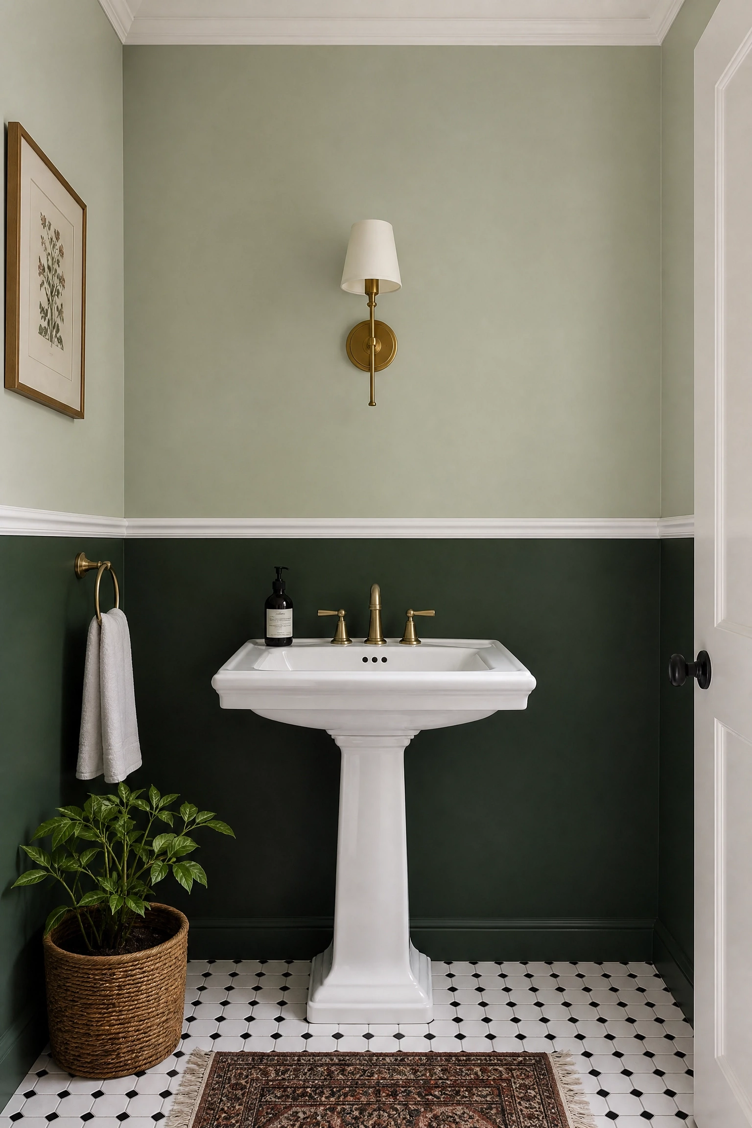 two greens are better than one in a bathroom