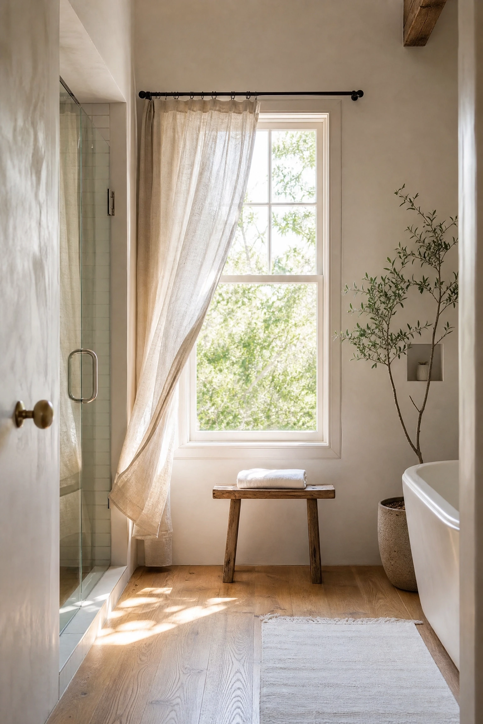maximizing whatever natural light you have in a bathroom