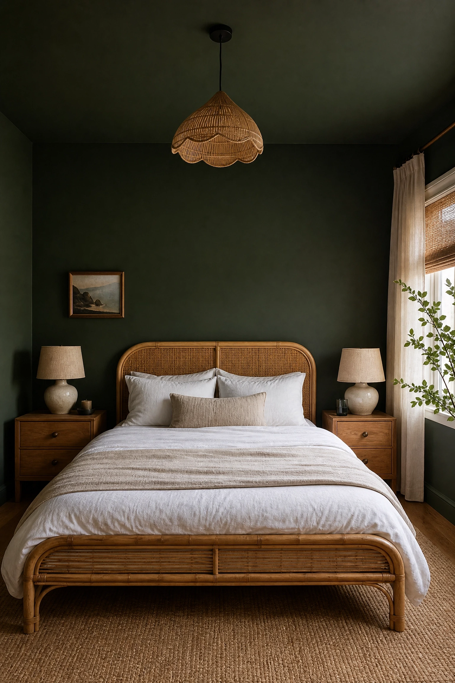 deep saturated single colour in a bedroom