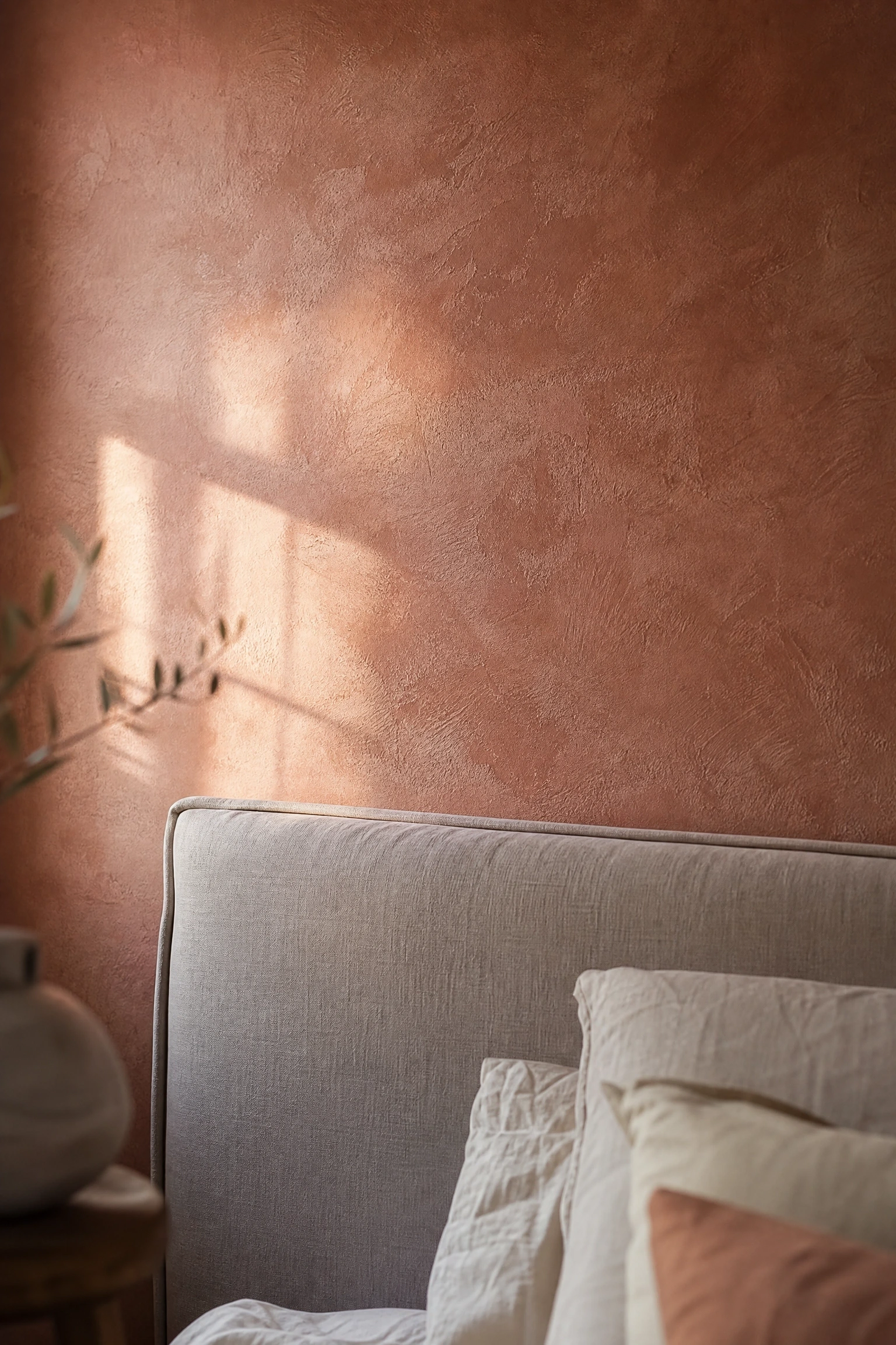 limewash paint in a bedroom