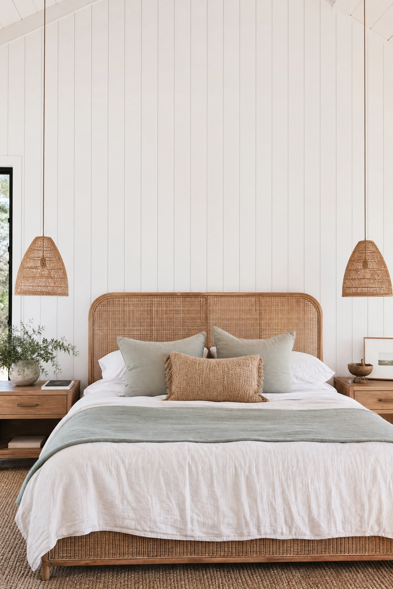 shiplap panelling in a bedroom