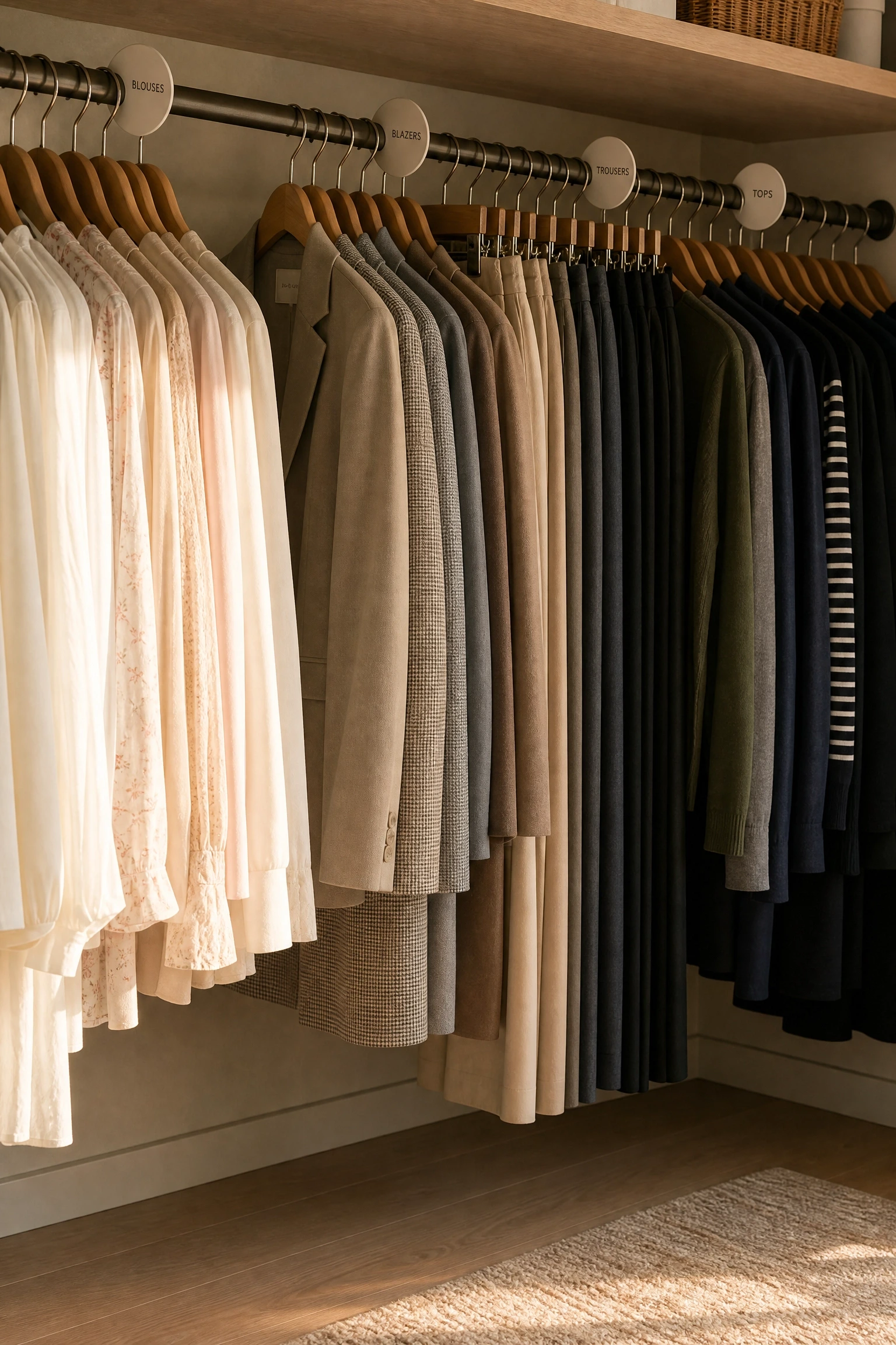 everything falls to one side: balance the rod with category zones in a bedroom