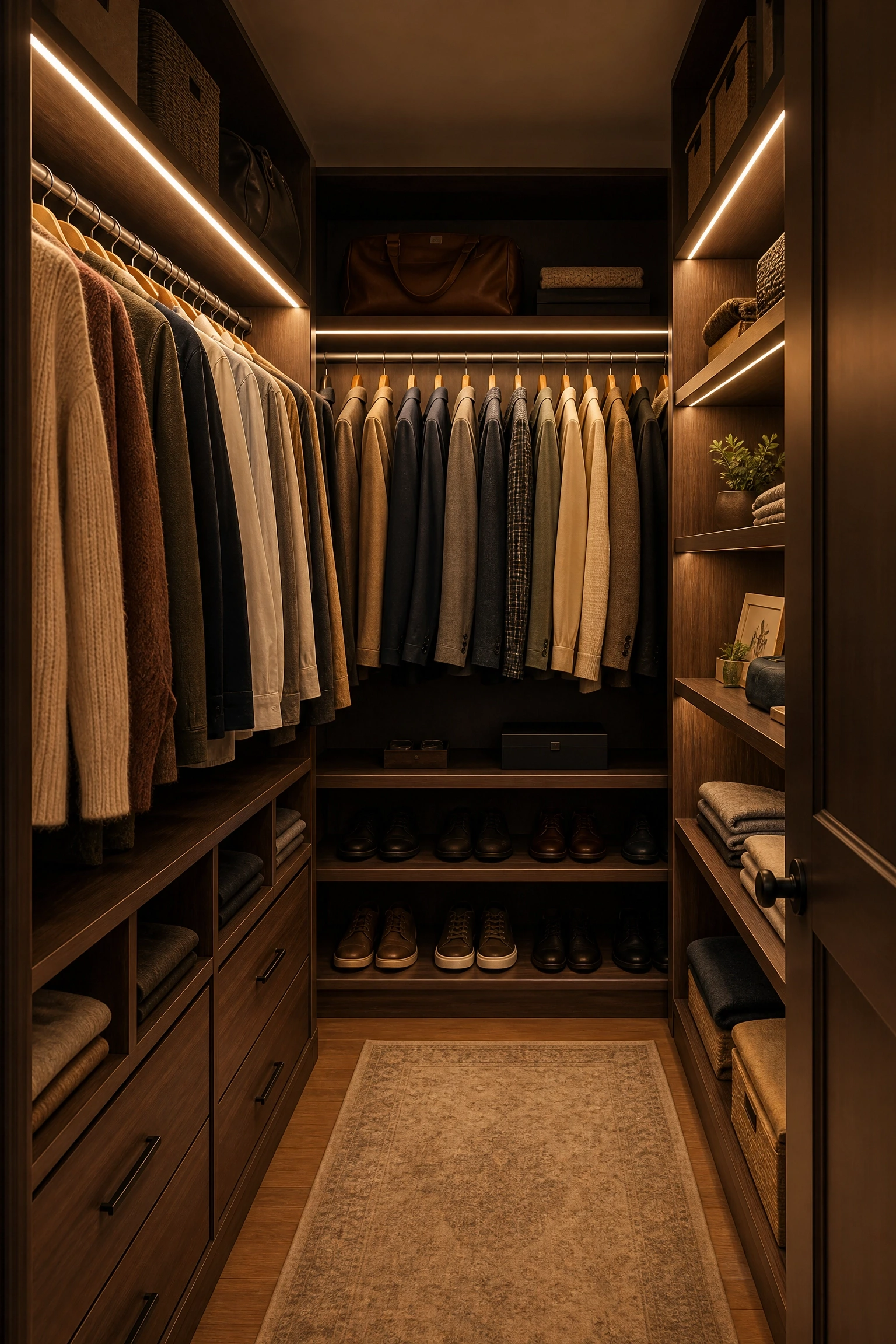 you cannot see anything in the dark: improve closet lighting in a bedroom
