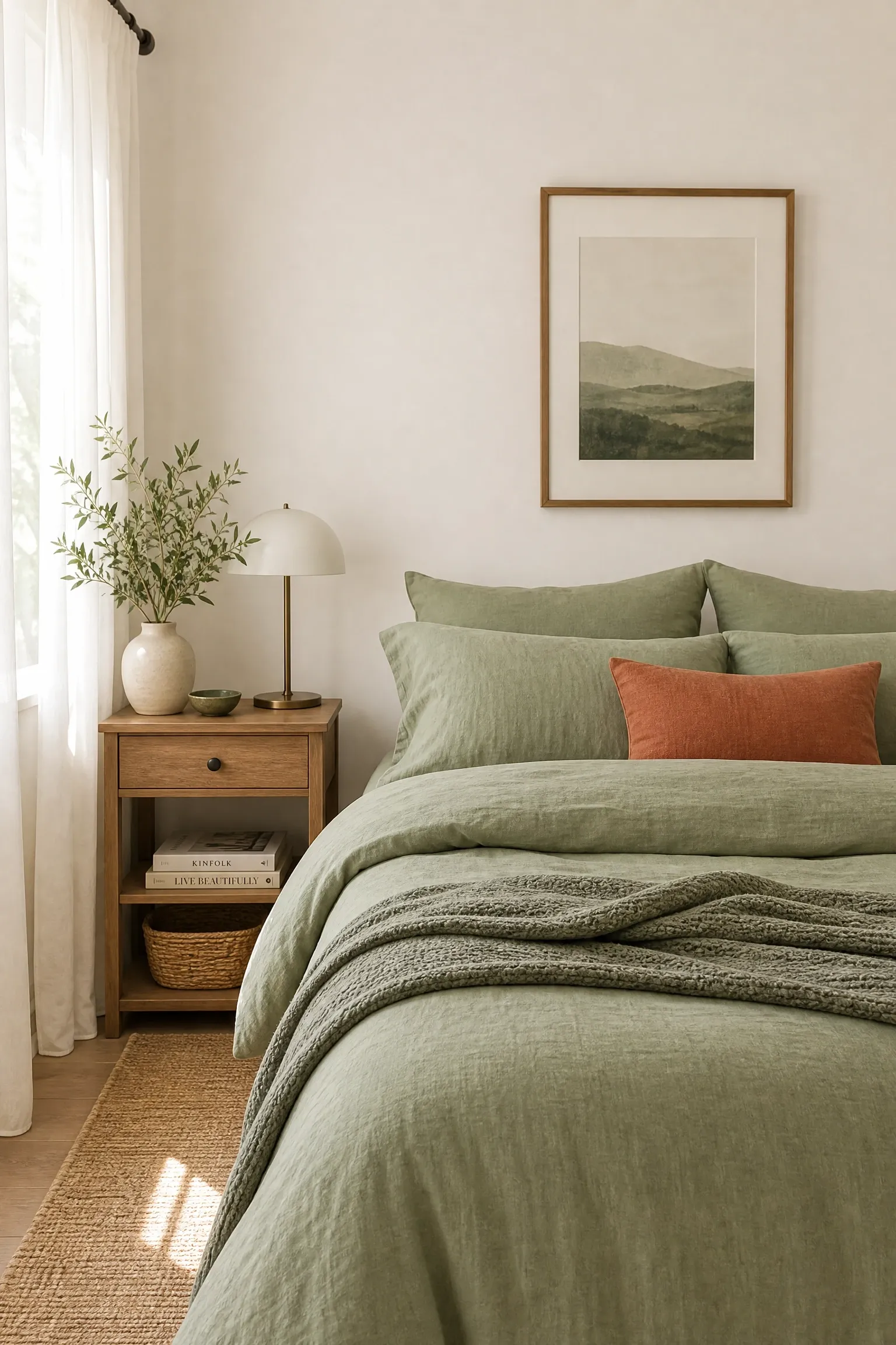 a palette with two or three colors, not ten in a bedroom