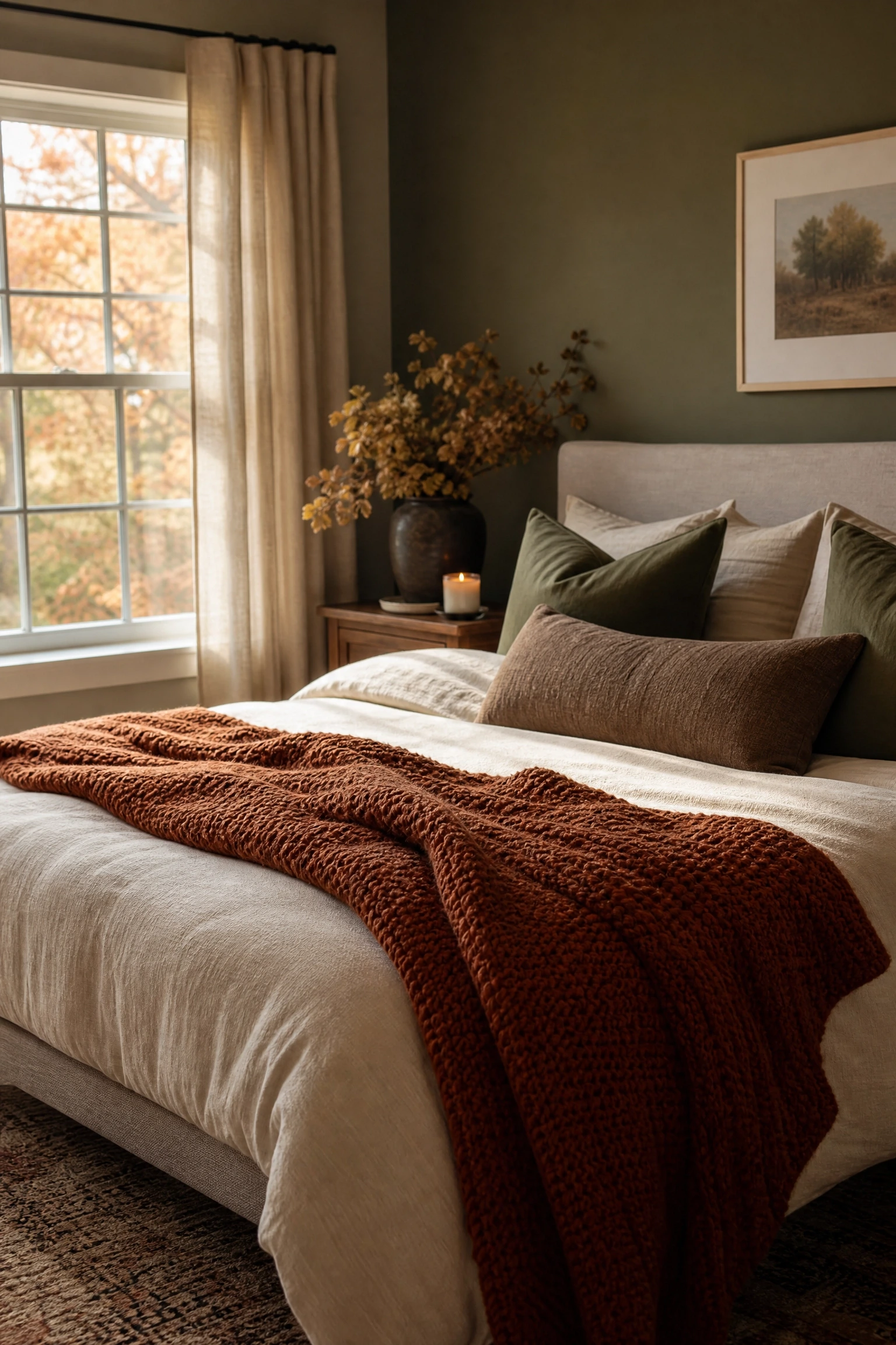 rotating textiles with the seasons in a bedroom