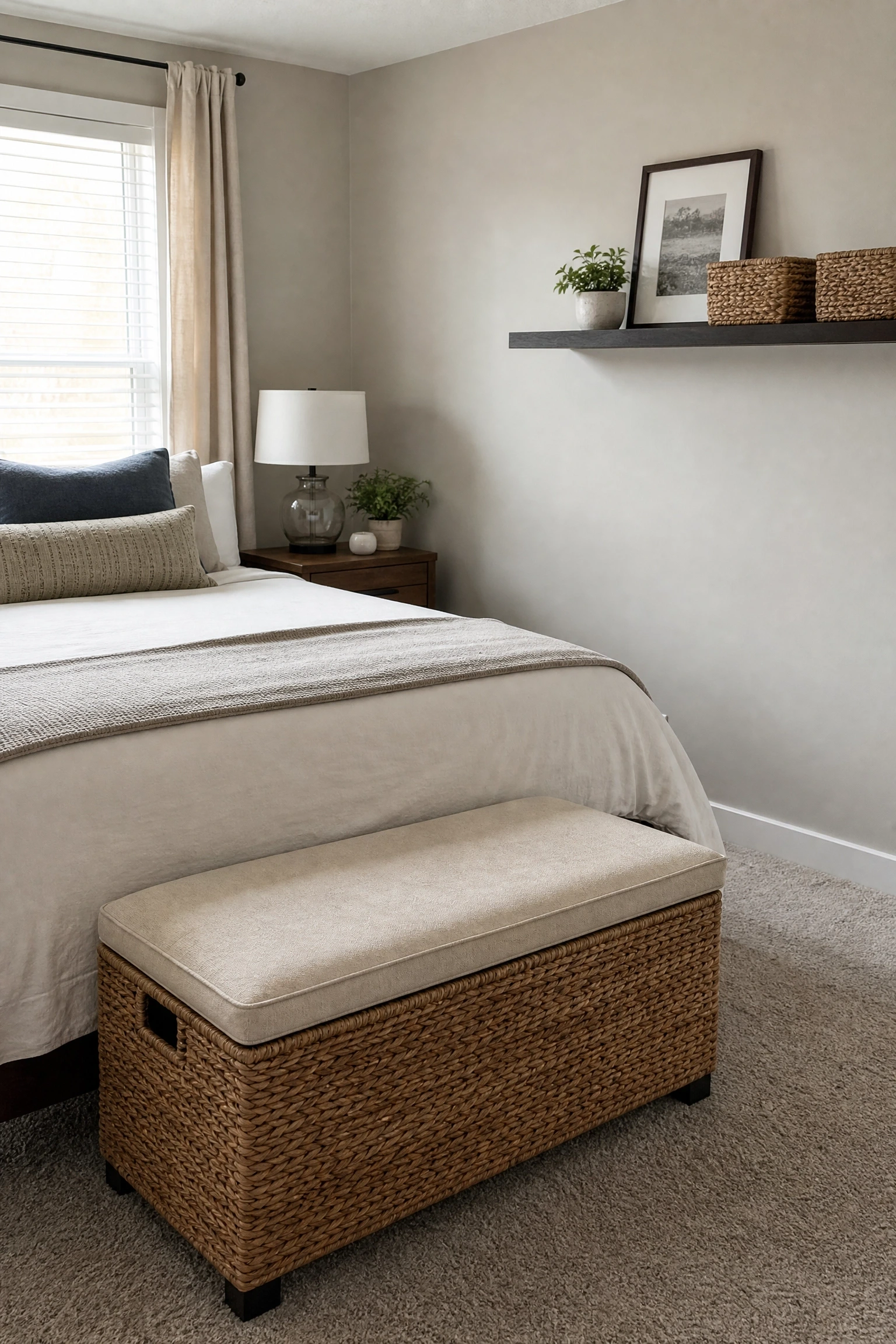 storage that stays out of sight in a bedroom