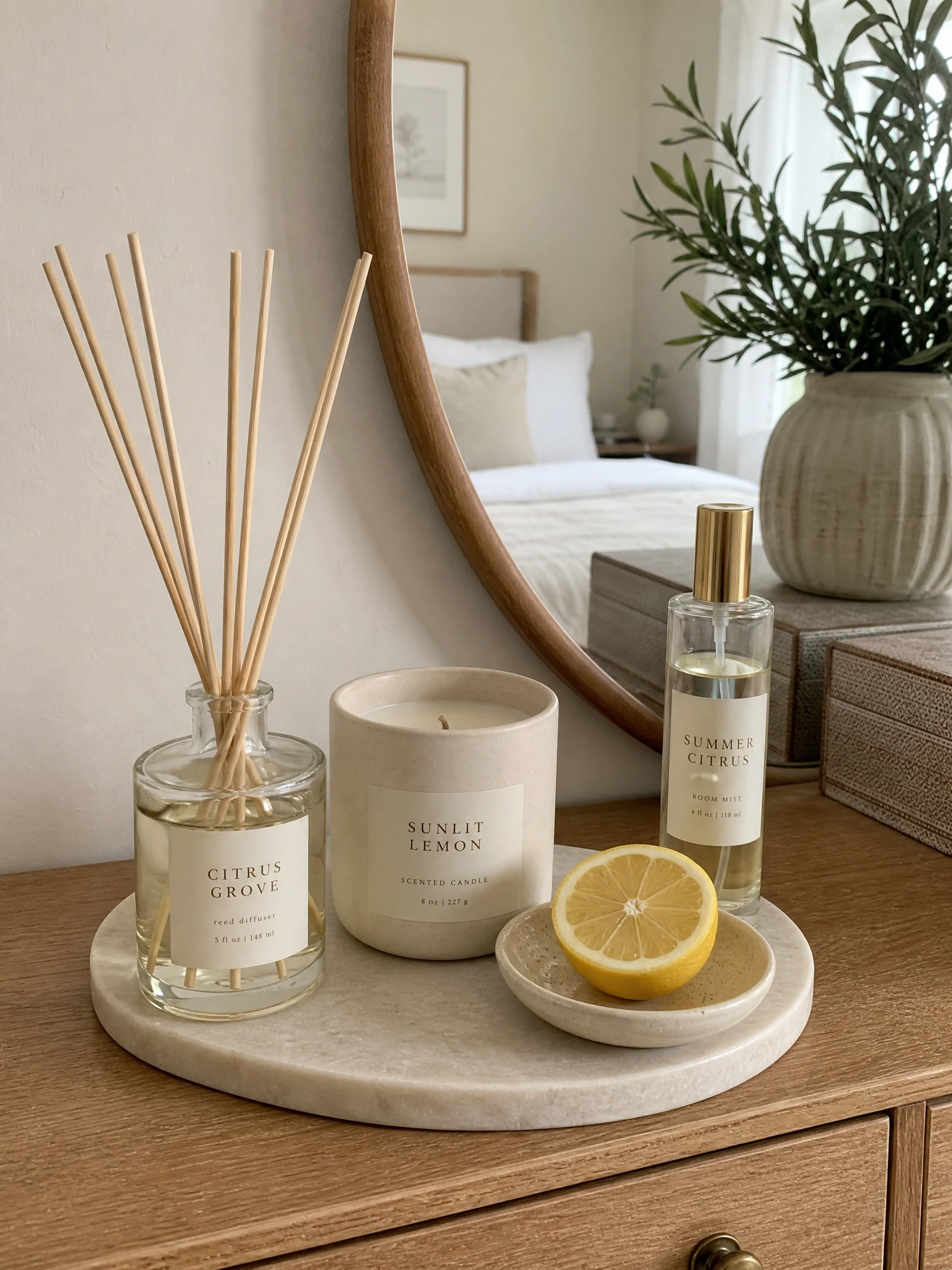 bring in summer scent: feels like the season, looks styled in a bedroom