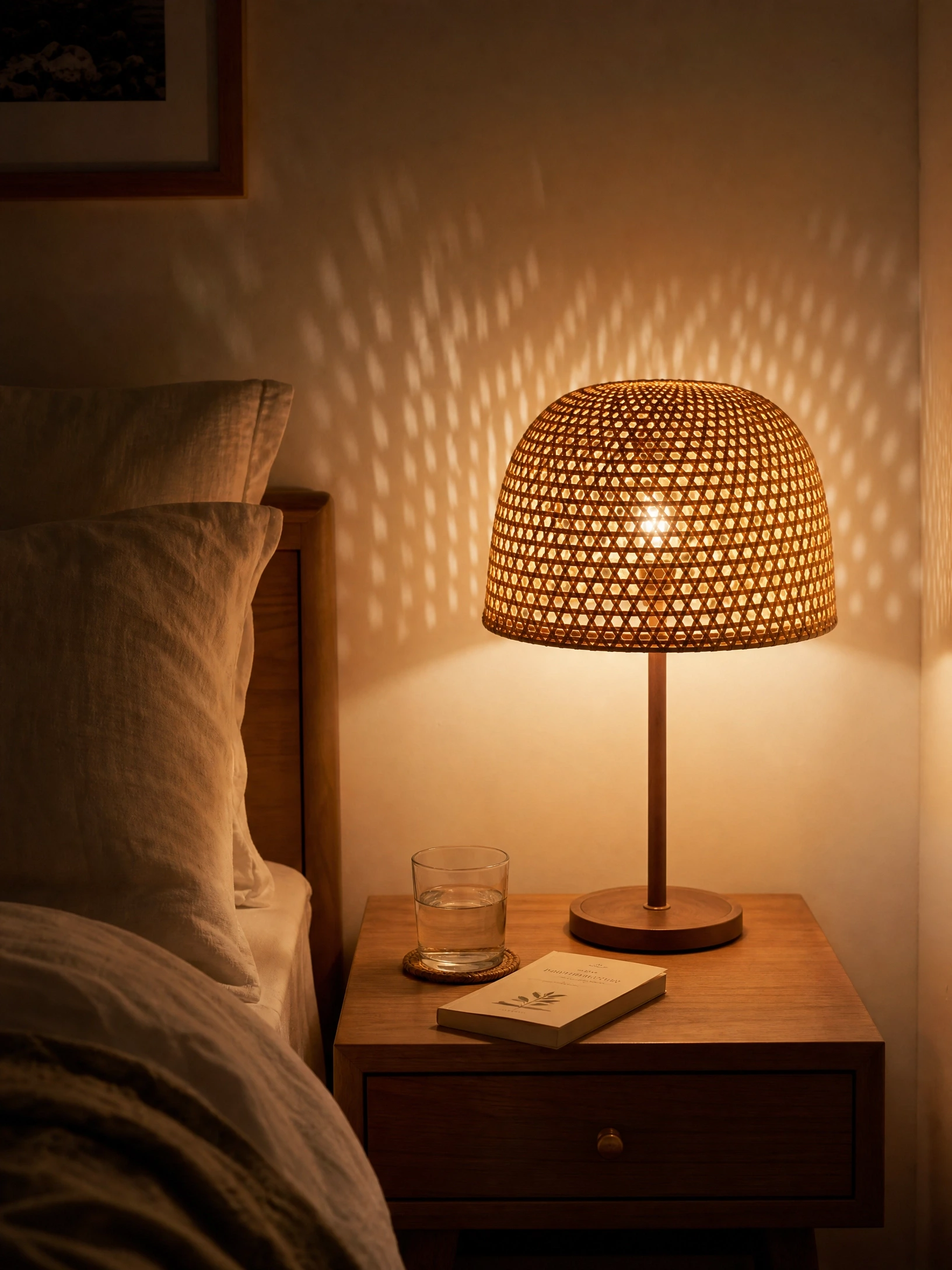 update the bedside lighting for summer evenings: feels atmospheric, looks warmer in a bedroom