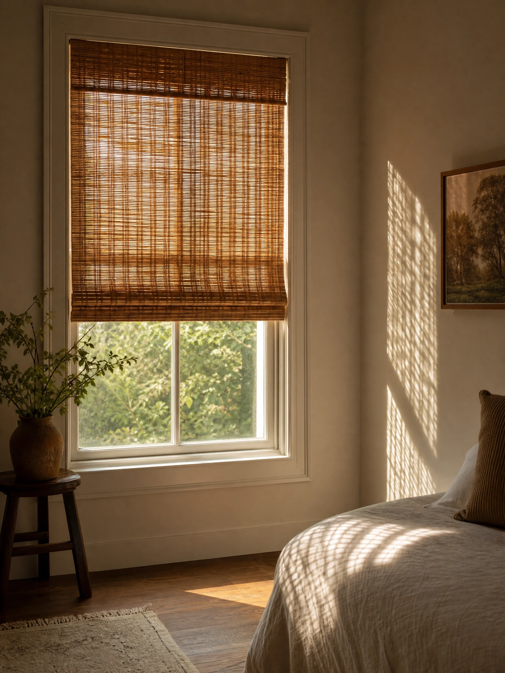 use lighter window treatments for morning light: feels brighter, looks fresher in a bedroom