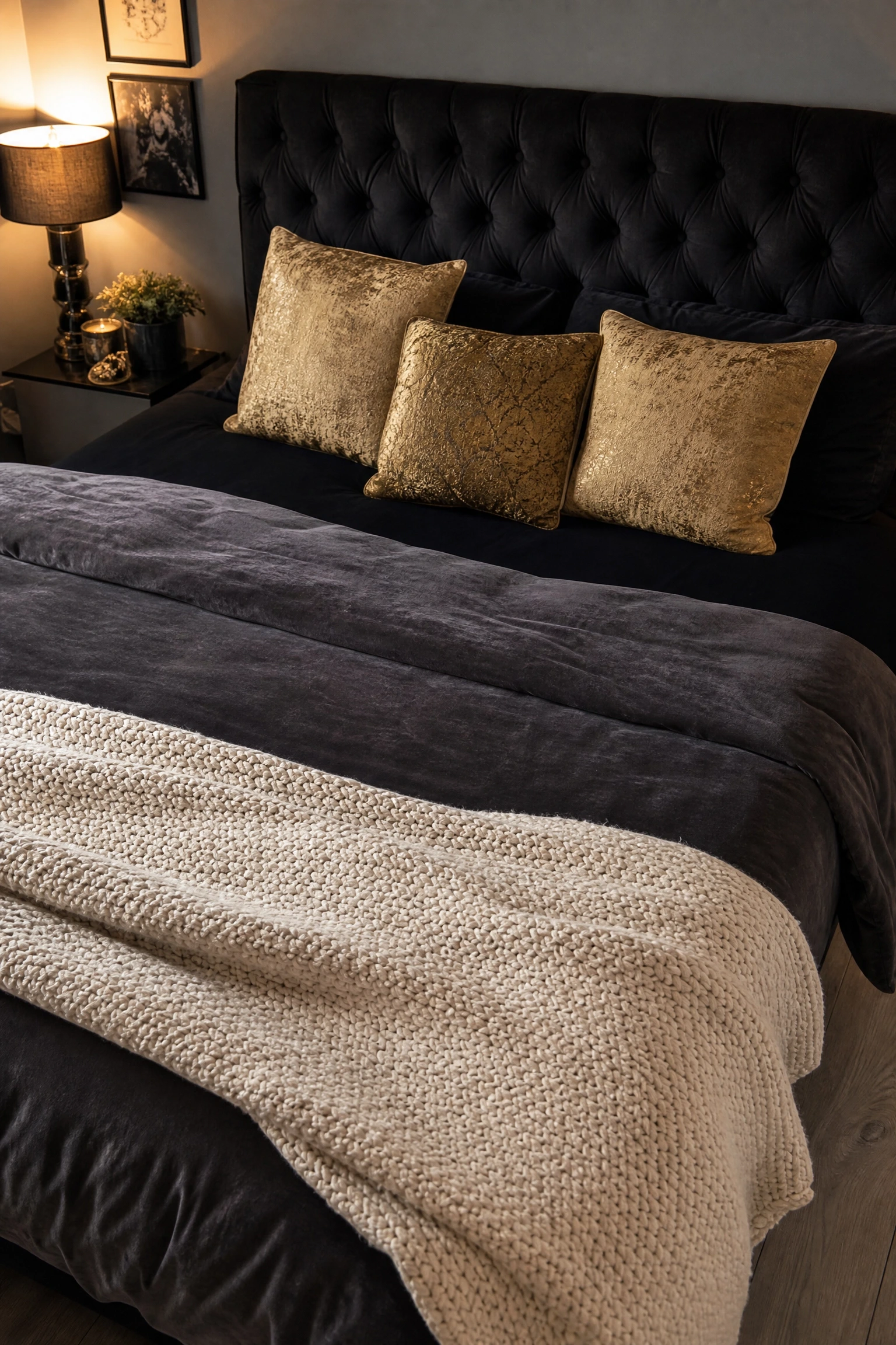 you have no idea what to do with the bedding: layer textures in a set order in a bedroom