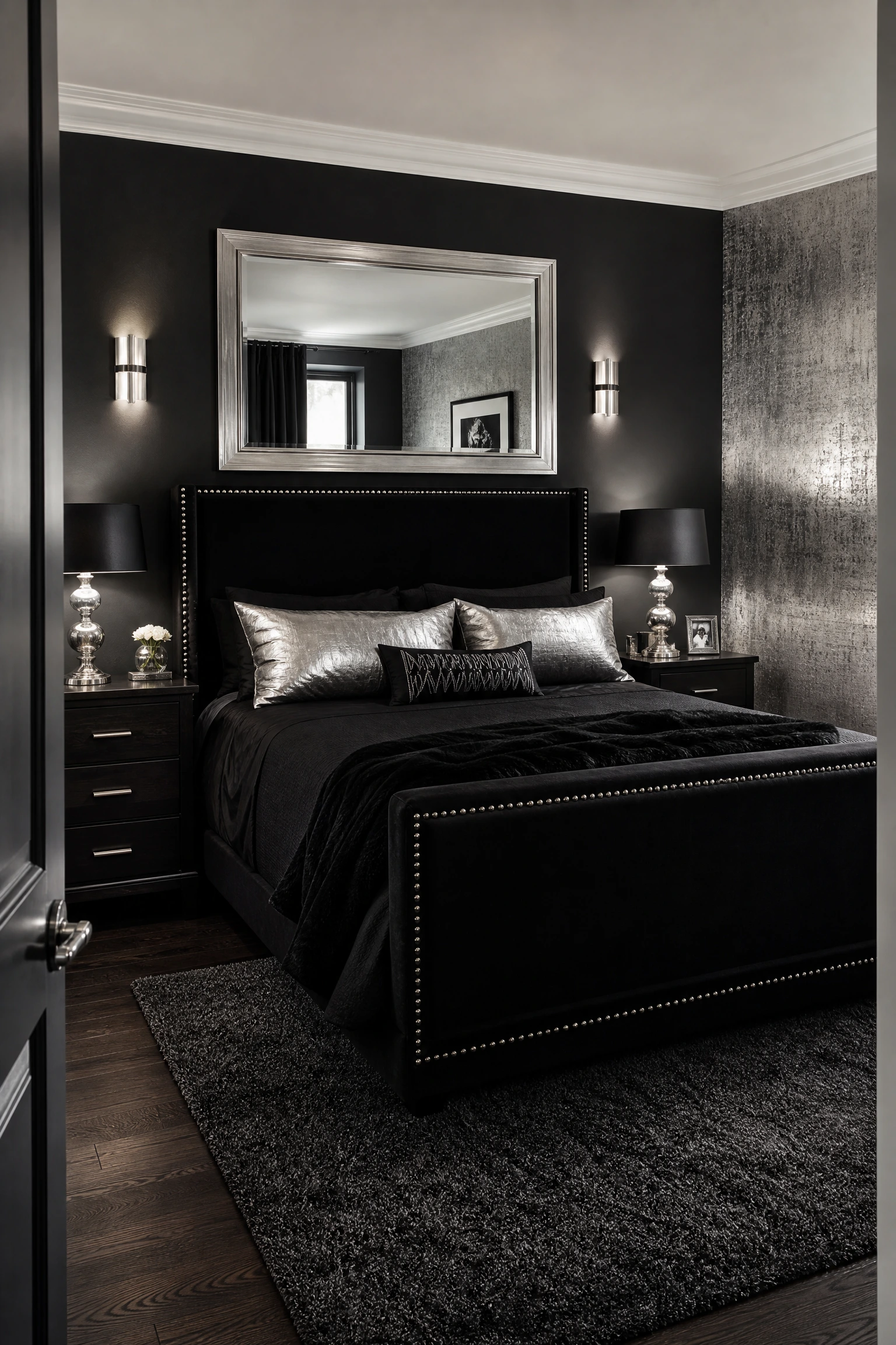 the complete black and silver bedroom: getting the proportions right