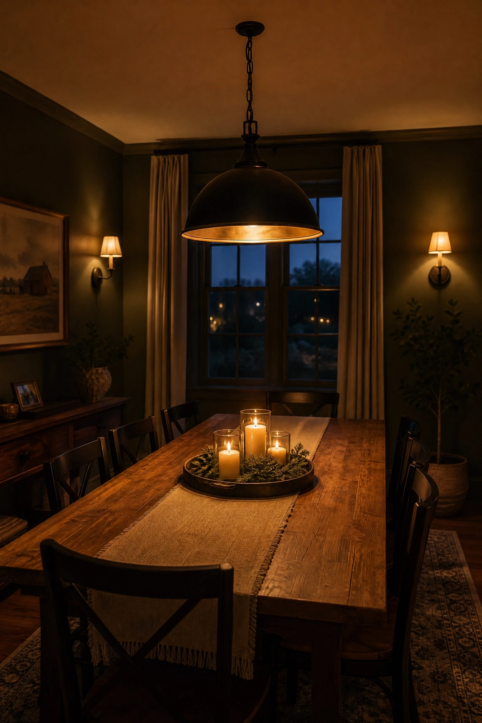 layered lighting: ambient, task, and accent in one room in a dining room
