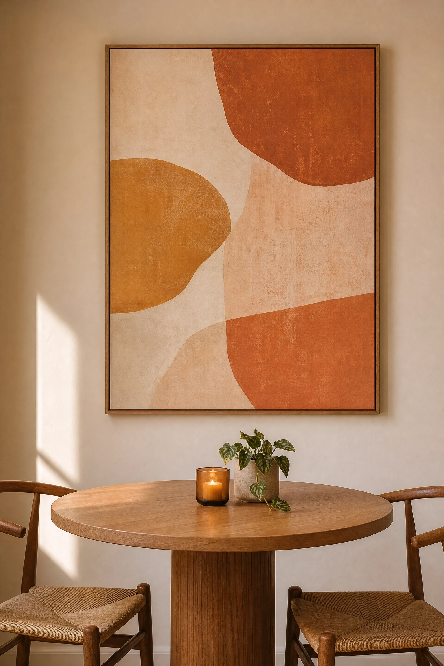 wall art that sets the mood for the entire zone in a dining room