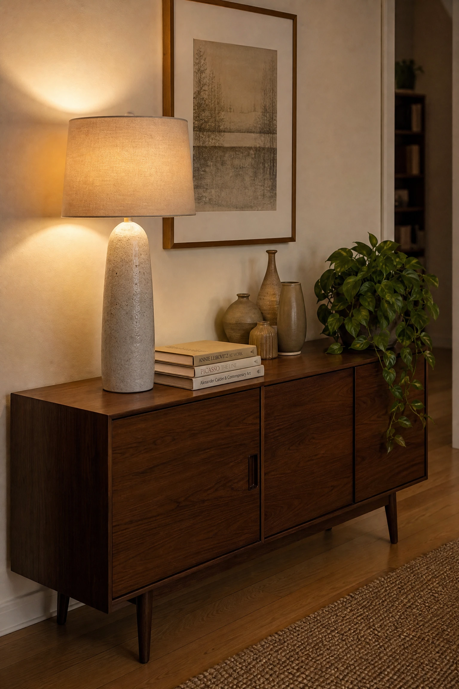 the sideboard is getting a second life as a design hero in a dining room