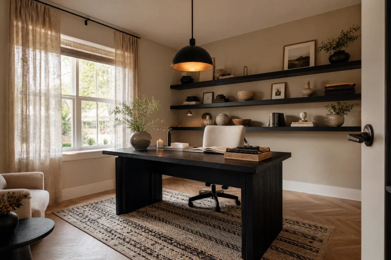 Beige and Black Home Office Ideas Worth Copying Right Now