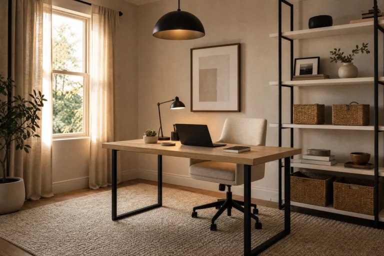 The Beige, Black, and White Home Office Looks That Actually Make Sense