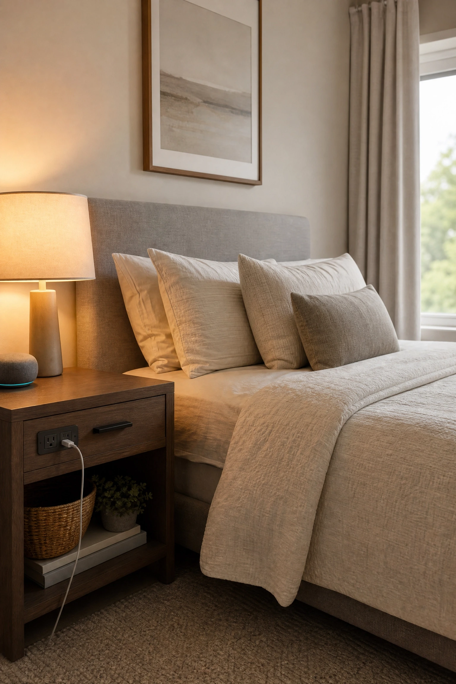 a smart, tech-ready guest room