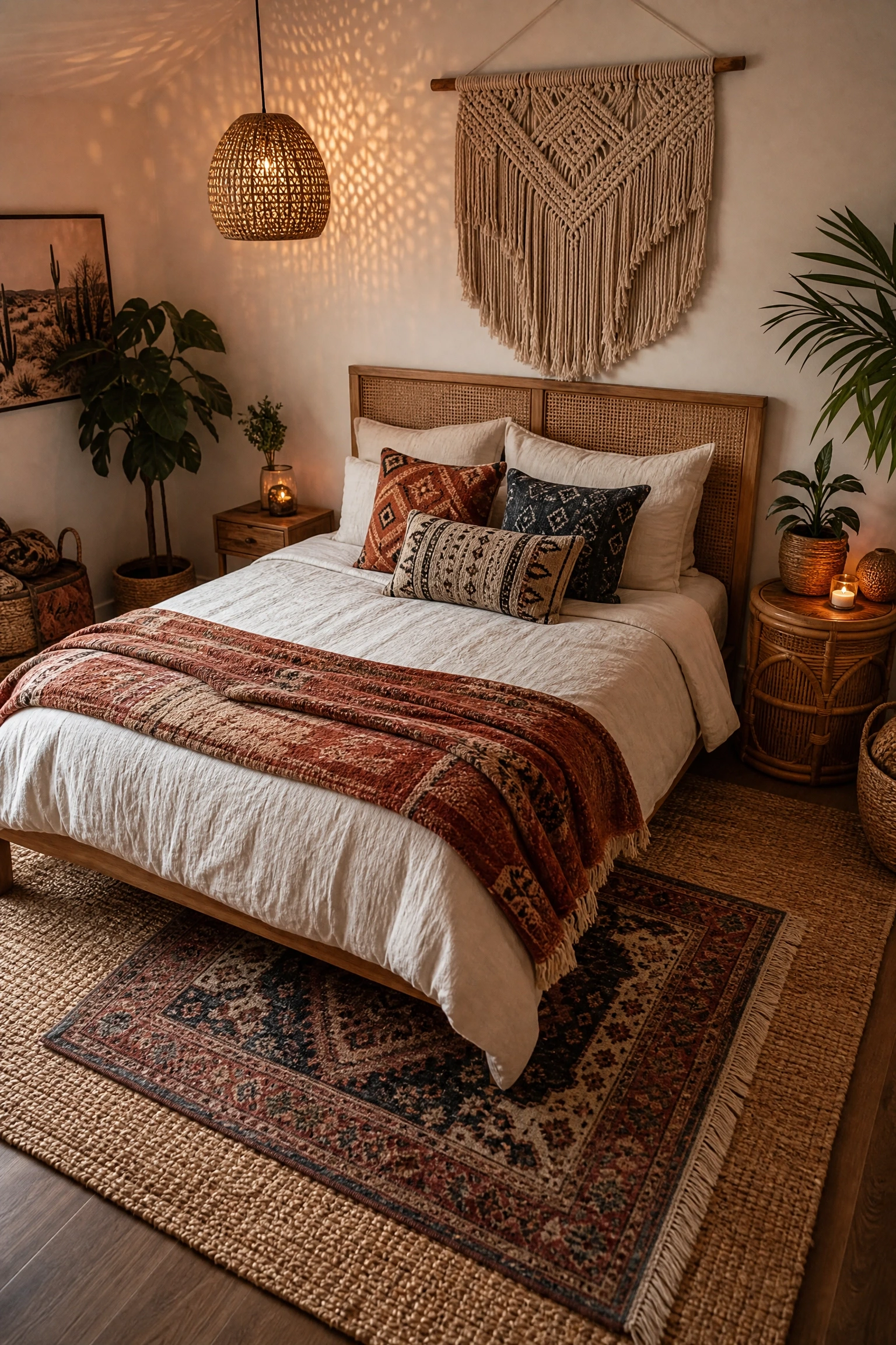 layered and textured, boho style