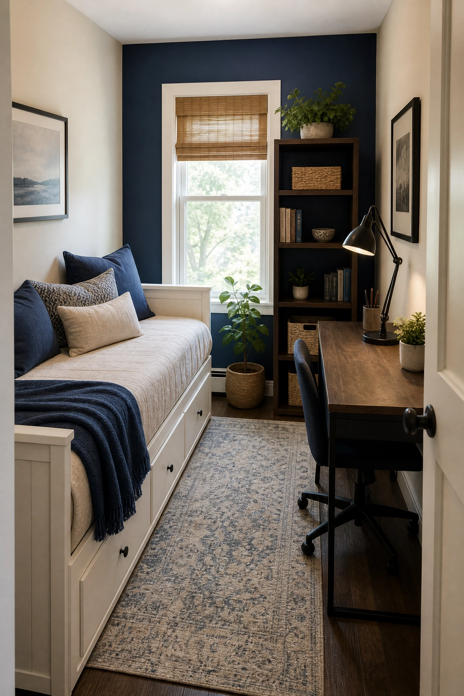 the guest room that moonlights as an office