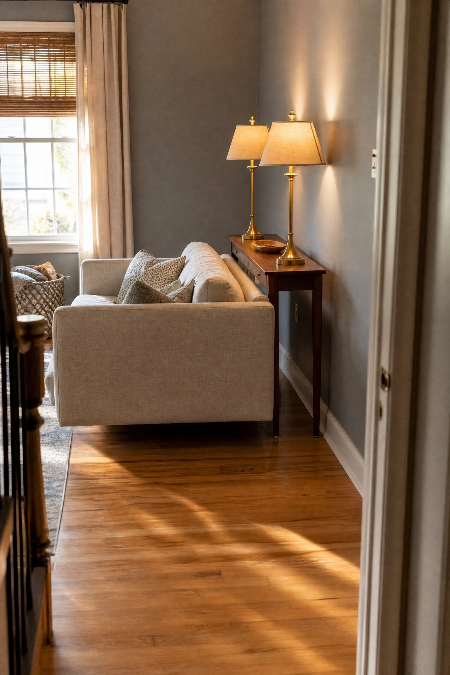 float your sofa away from the wall in a living room