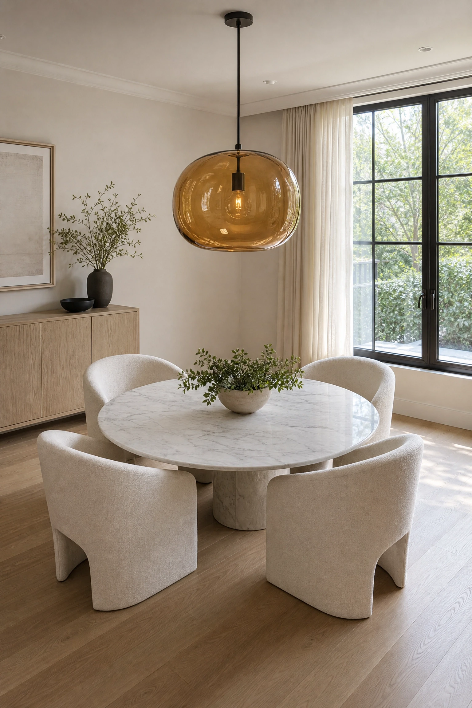 the dining room over a round table