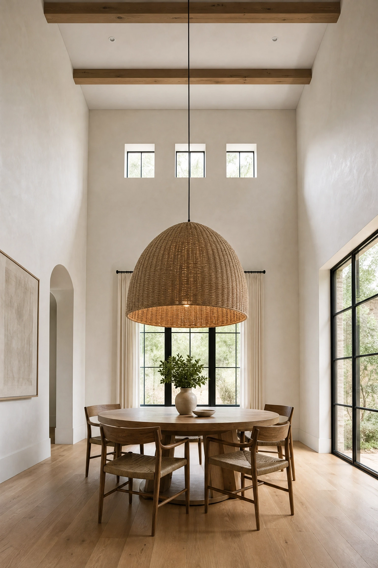 the high-ceiling dining room that feels cold and echoey