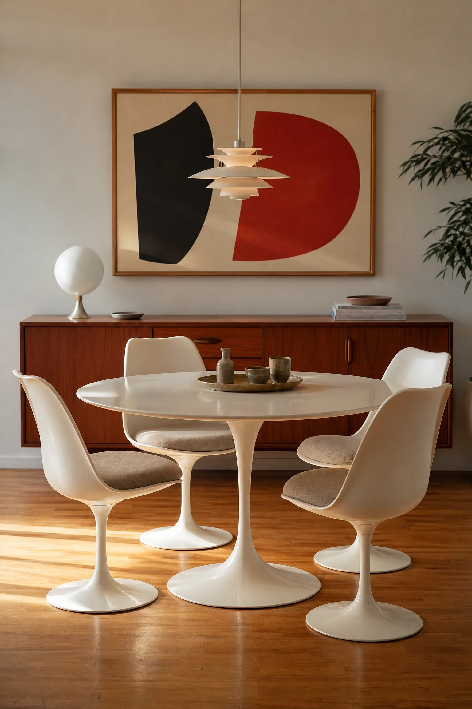the mid-century modern room that deserves a period-correct fixture in a dining room