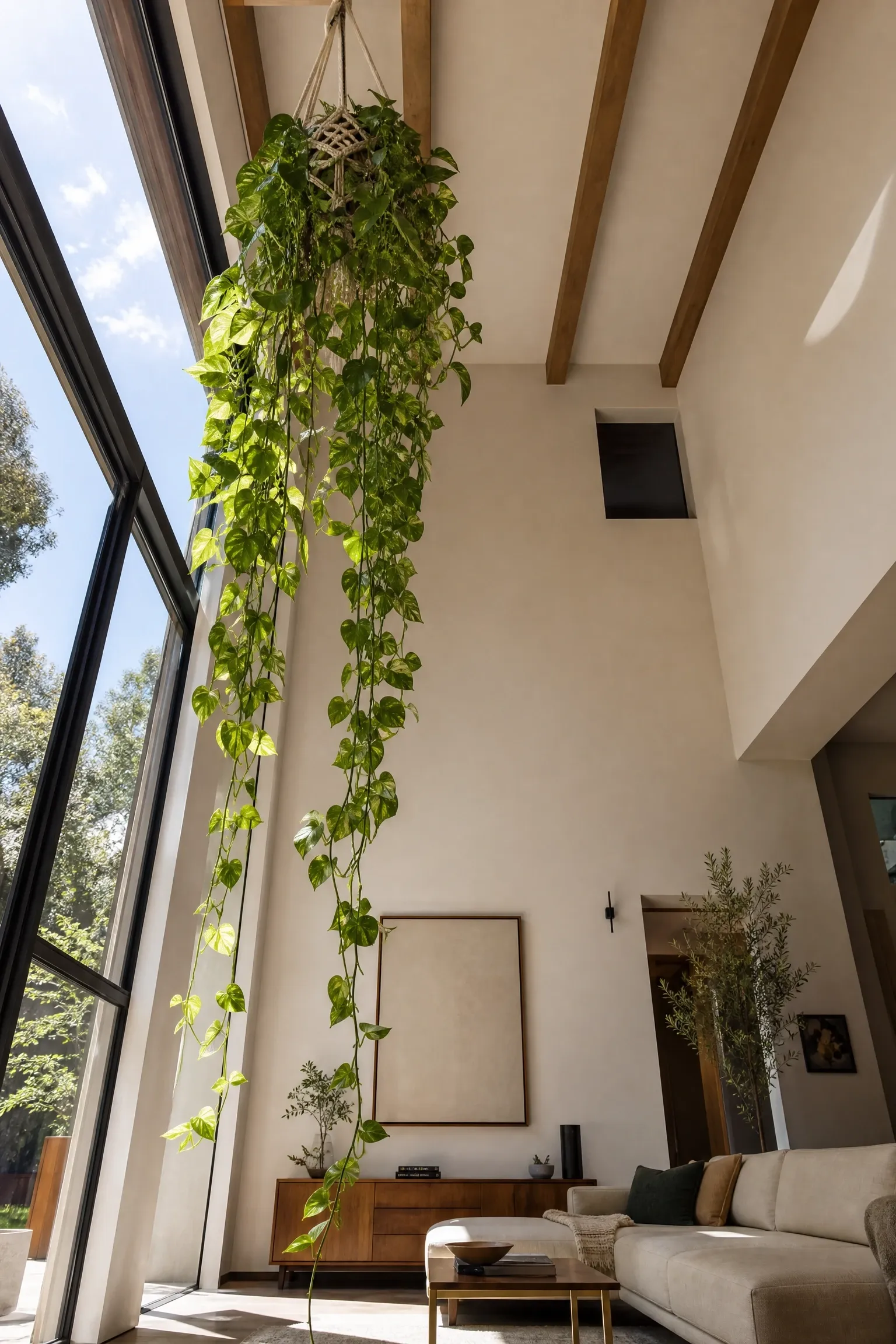 low ceilings versus high ceilings for hanging plants