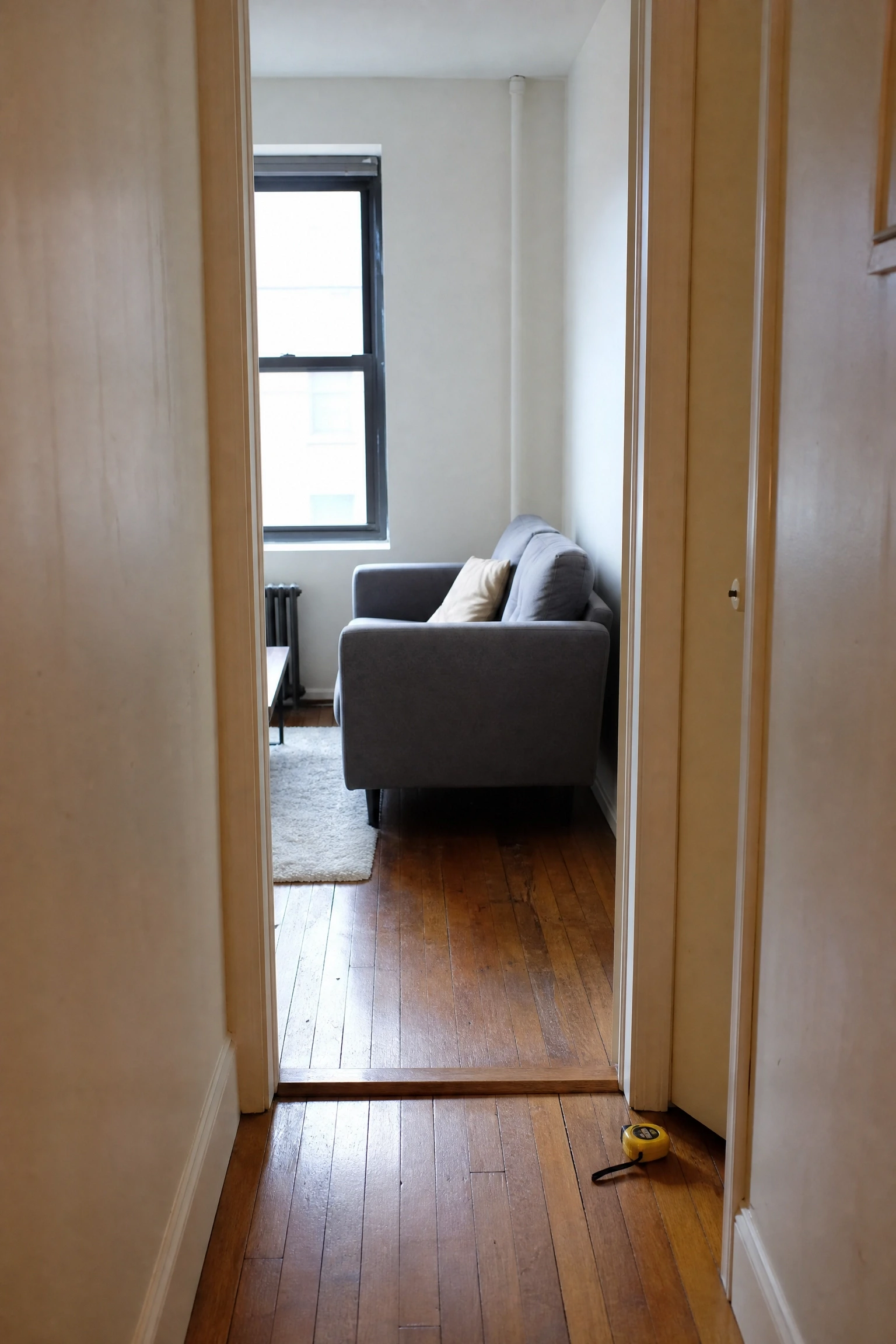 measure the room, the wall, and the path in