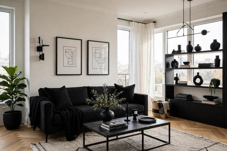 Black apartment decor