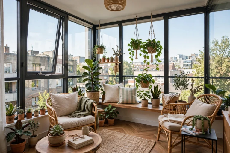 Closed apartment balcony