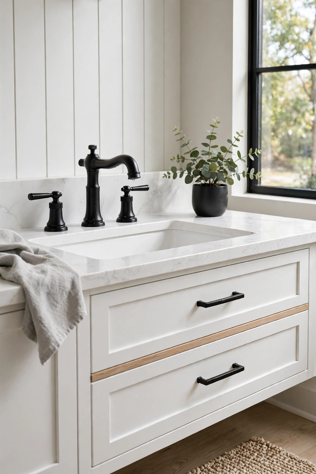 Bathroom black fixtures