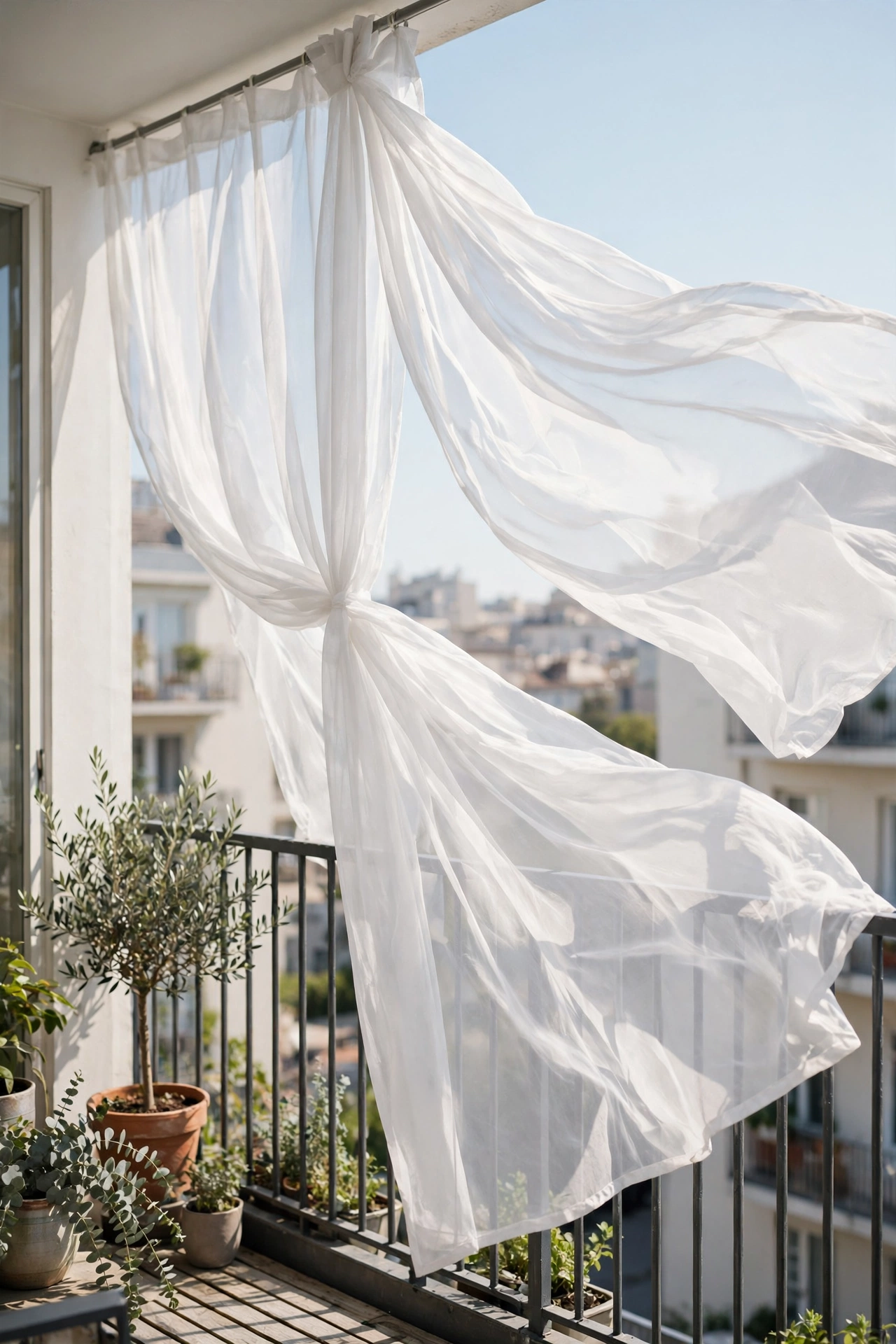 Apartment balcony curtains