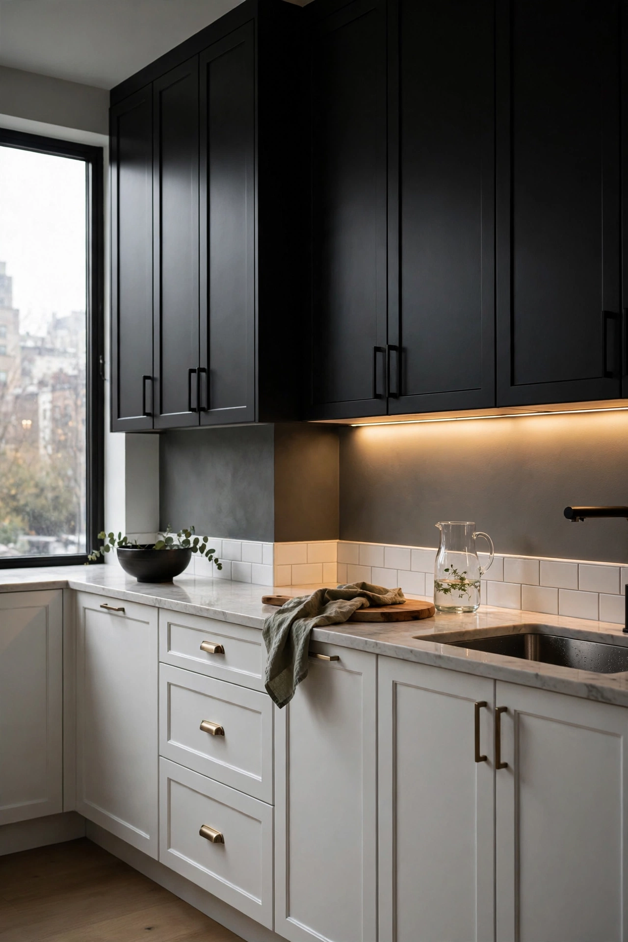 Black and white modern kitchen