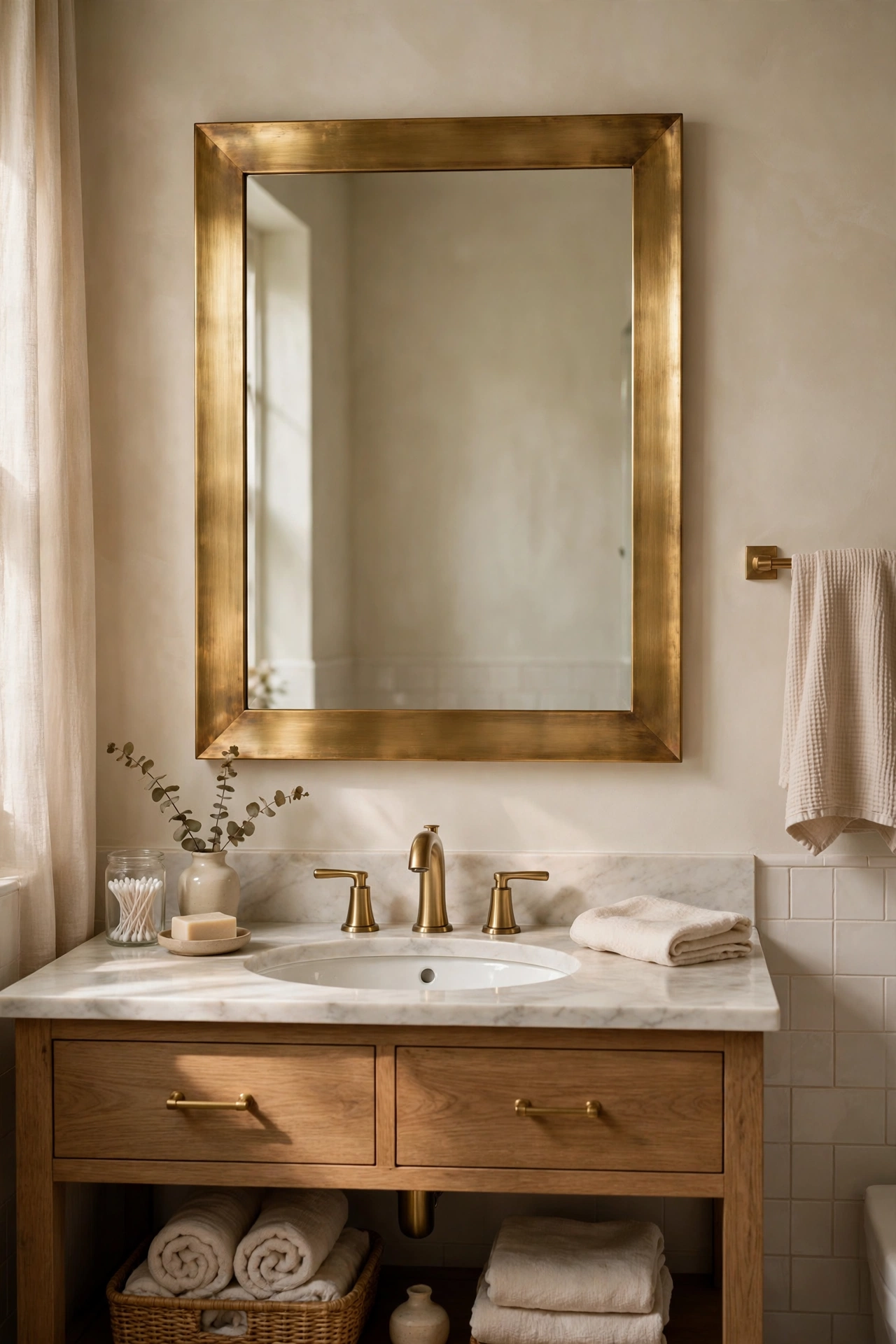 Bathroom gold accents