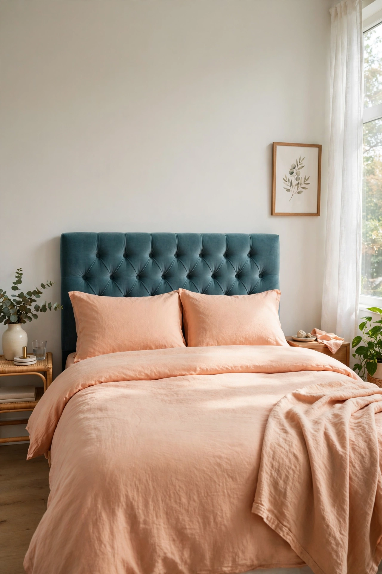 Blue and orange apartment decor