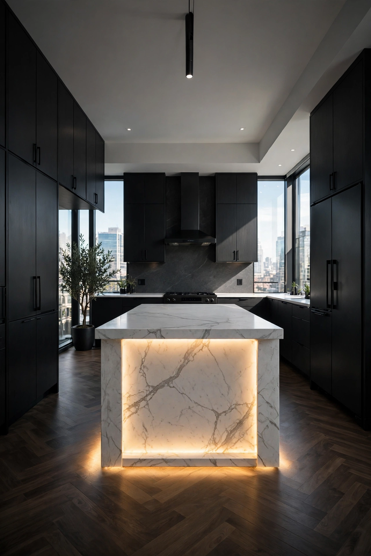 Black and white modern kitchen