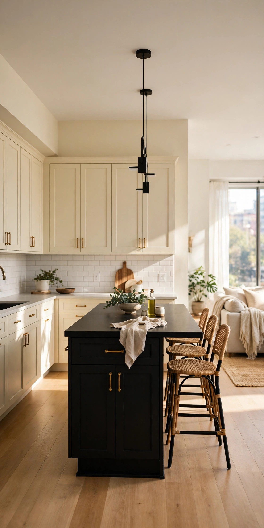 Black and cream kitchen