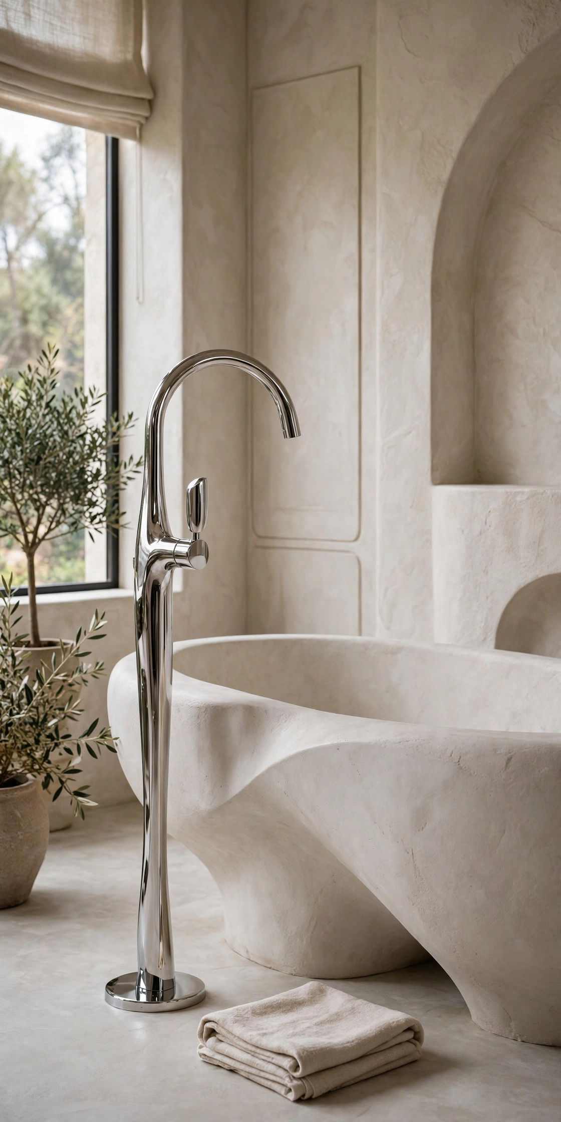 Bathroom silver fixtures