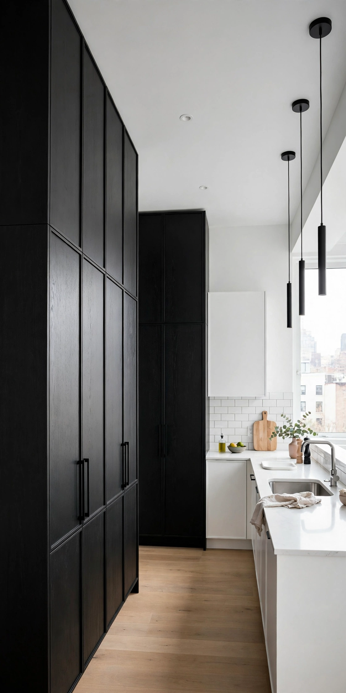 Black and white modern kitchen