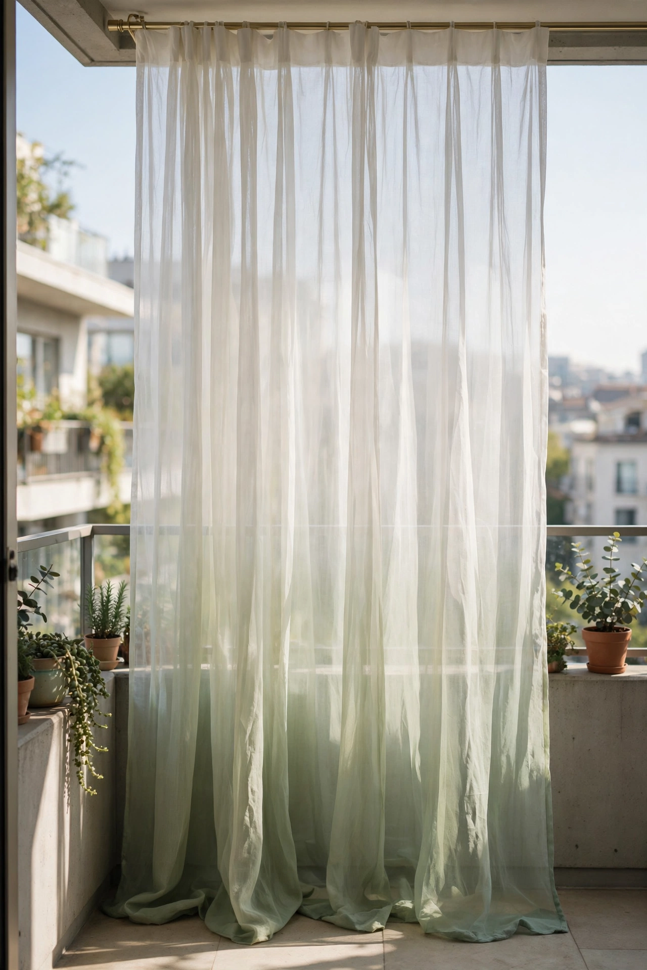Apartment balcony curtains
