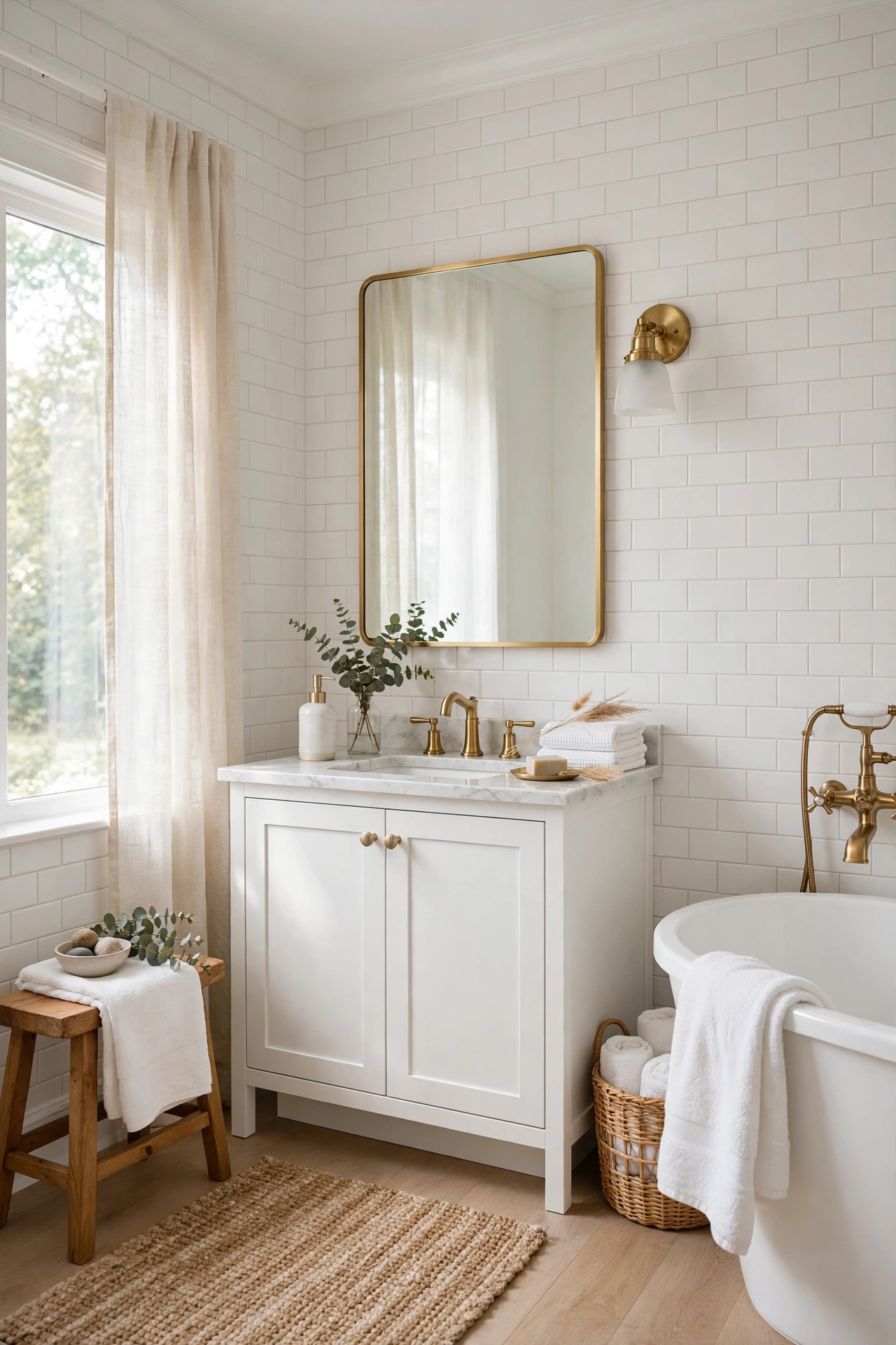 Bathroom gold accents